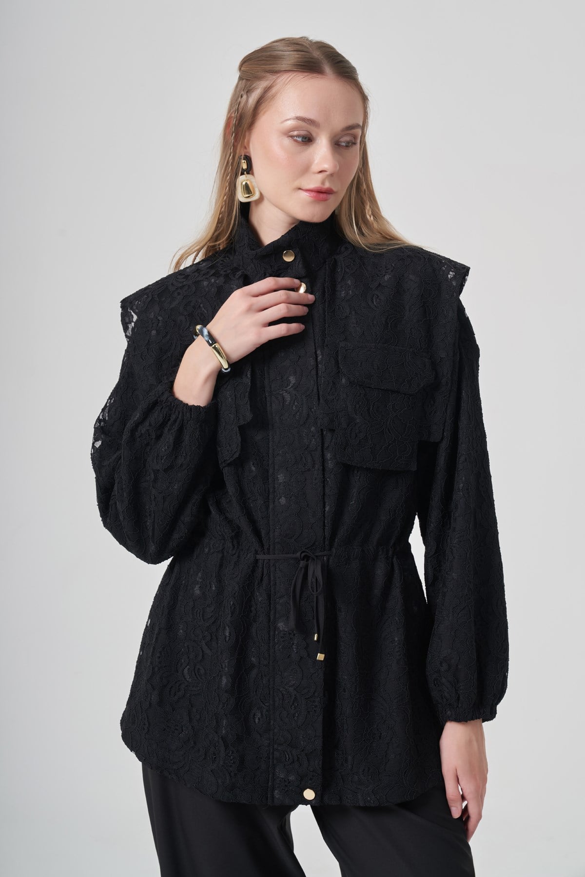 FTZ Women Kadın Dantel Cap  Siyah 31315