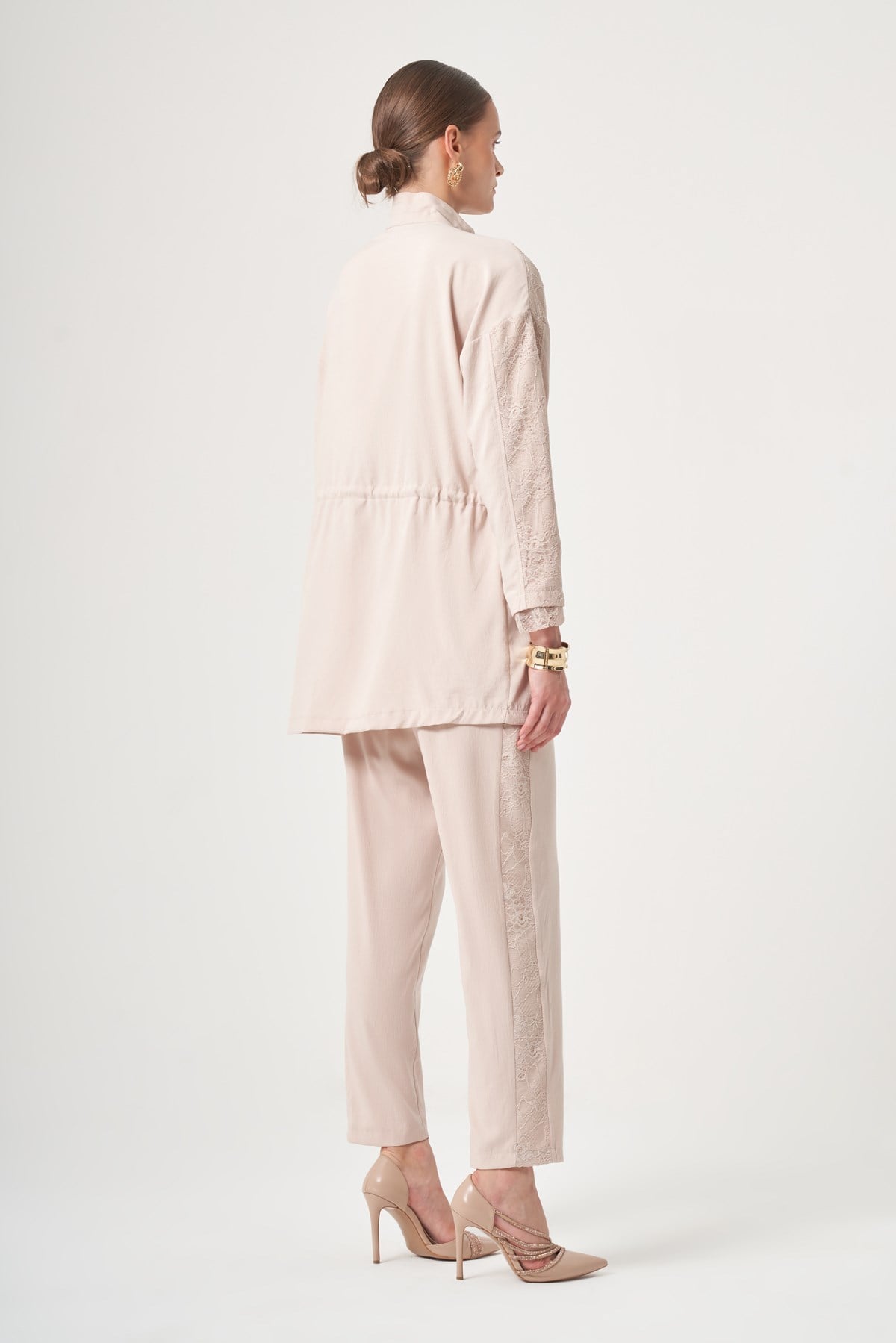 FTZ Women Kadın Dantel Detay Takım  Beige 31384