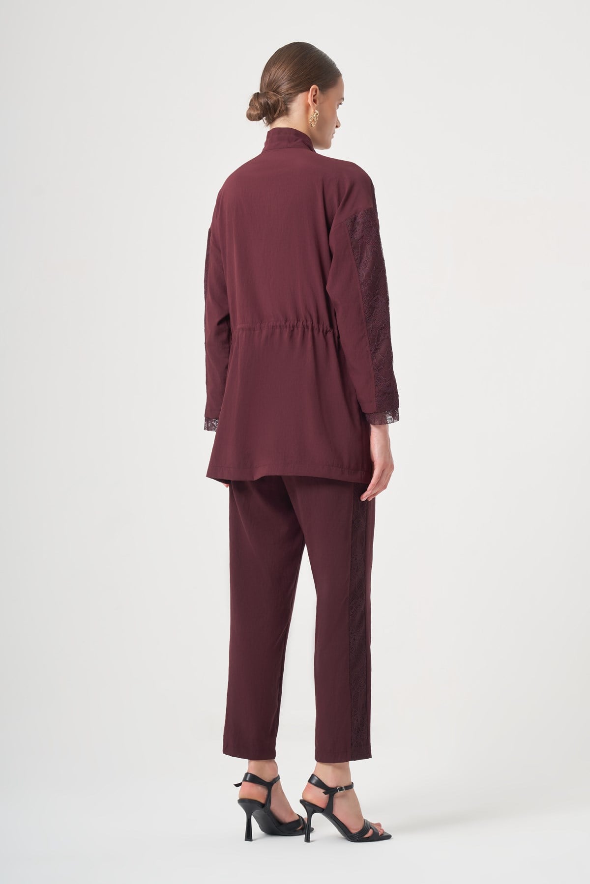FTZ Women Kadın Dantel Detay Takım  Bordo 31384