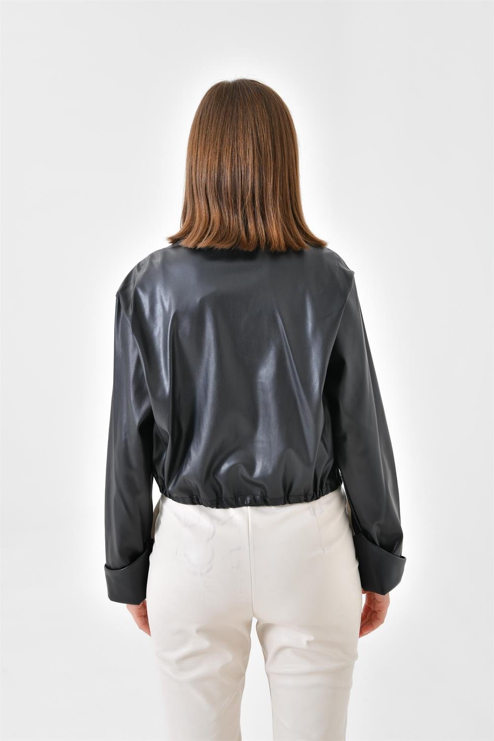 FTZ Women Kadın Deri Bluz Siyah