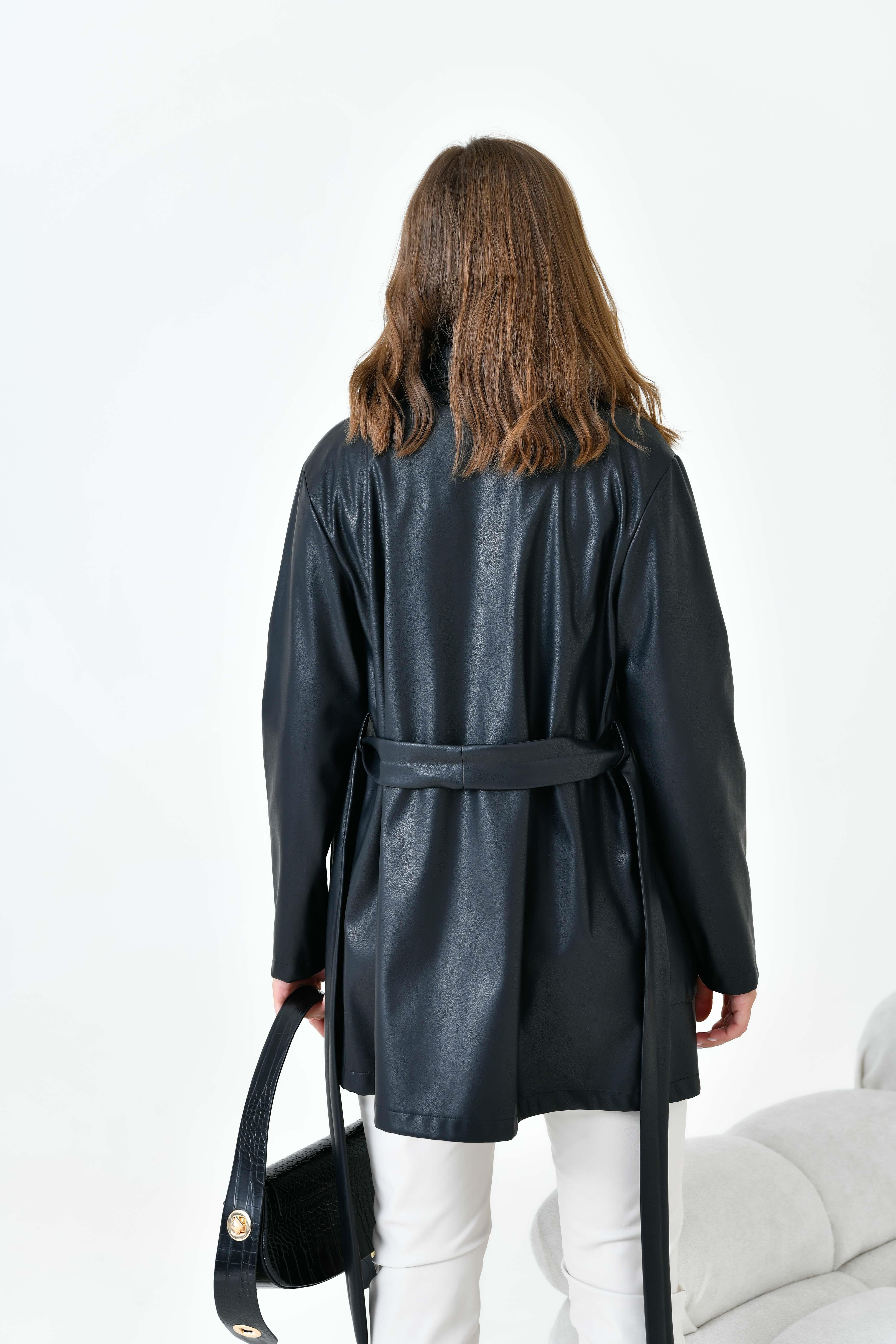 FTZ Women Kadın Deri Ceket  Siyah 30917