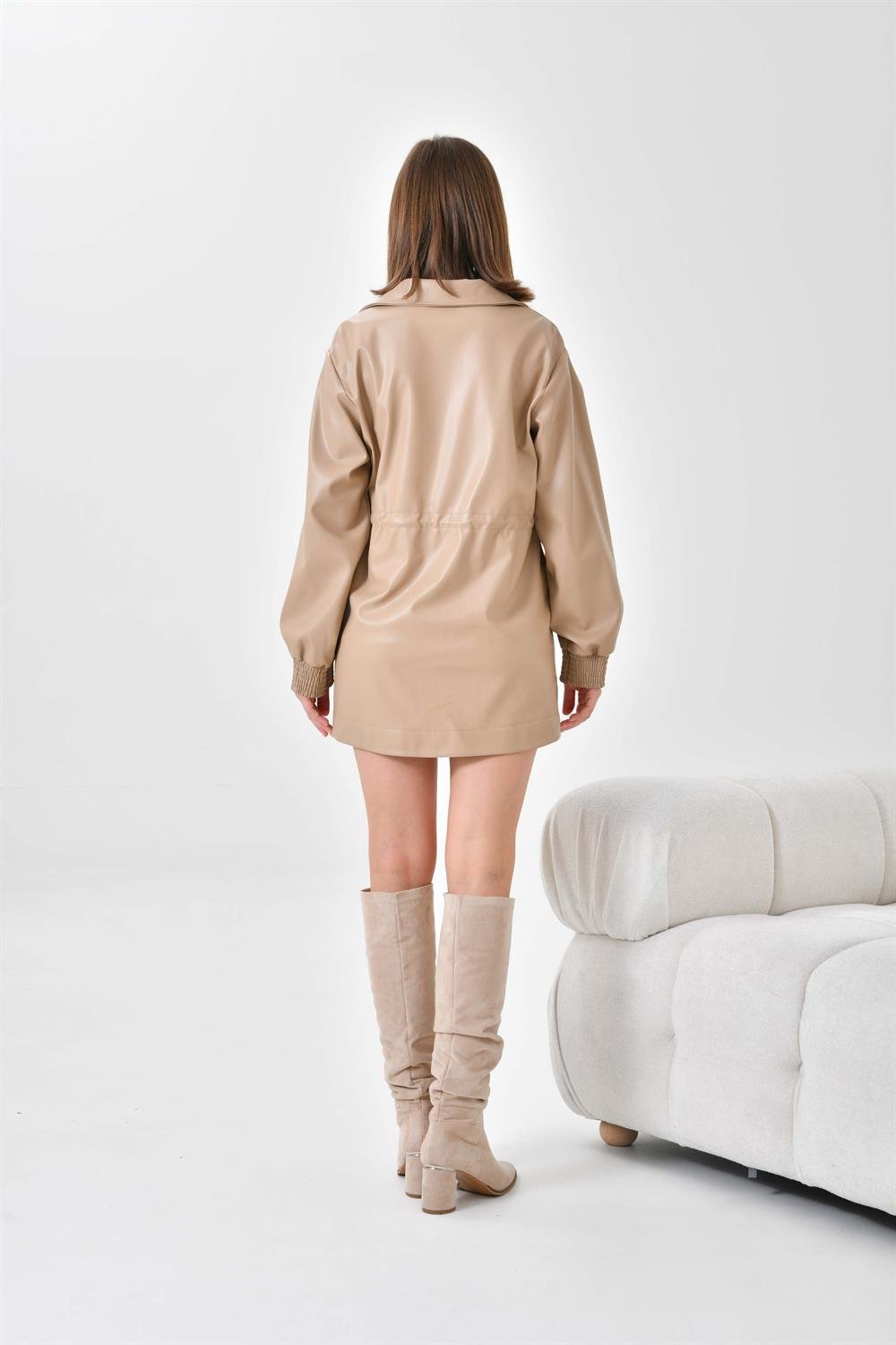 Ftz Women Kadın Deri Kap Beige