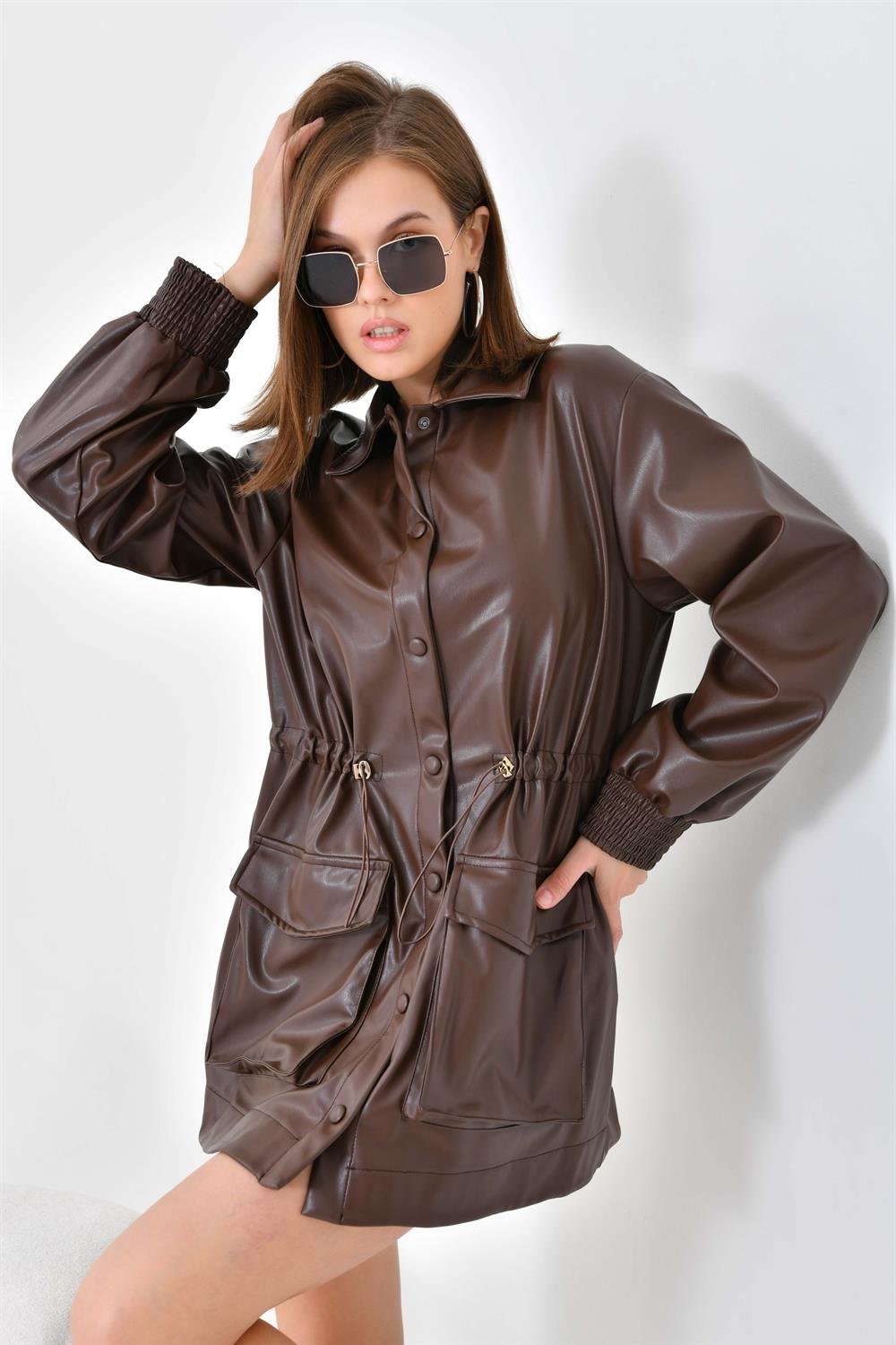 Ftz Women Kadın Deri Kap Kahve