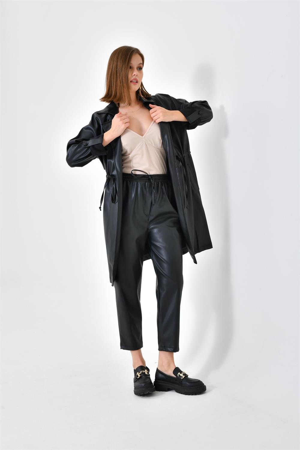 FTZ Women Kadın Deri Pantolon Siyah