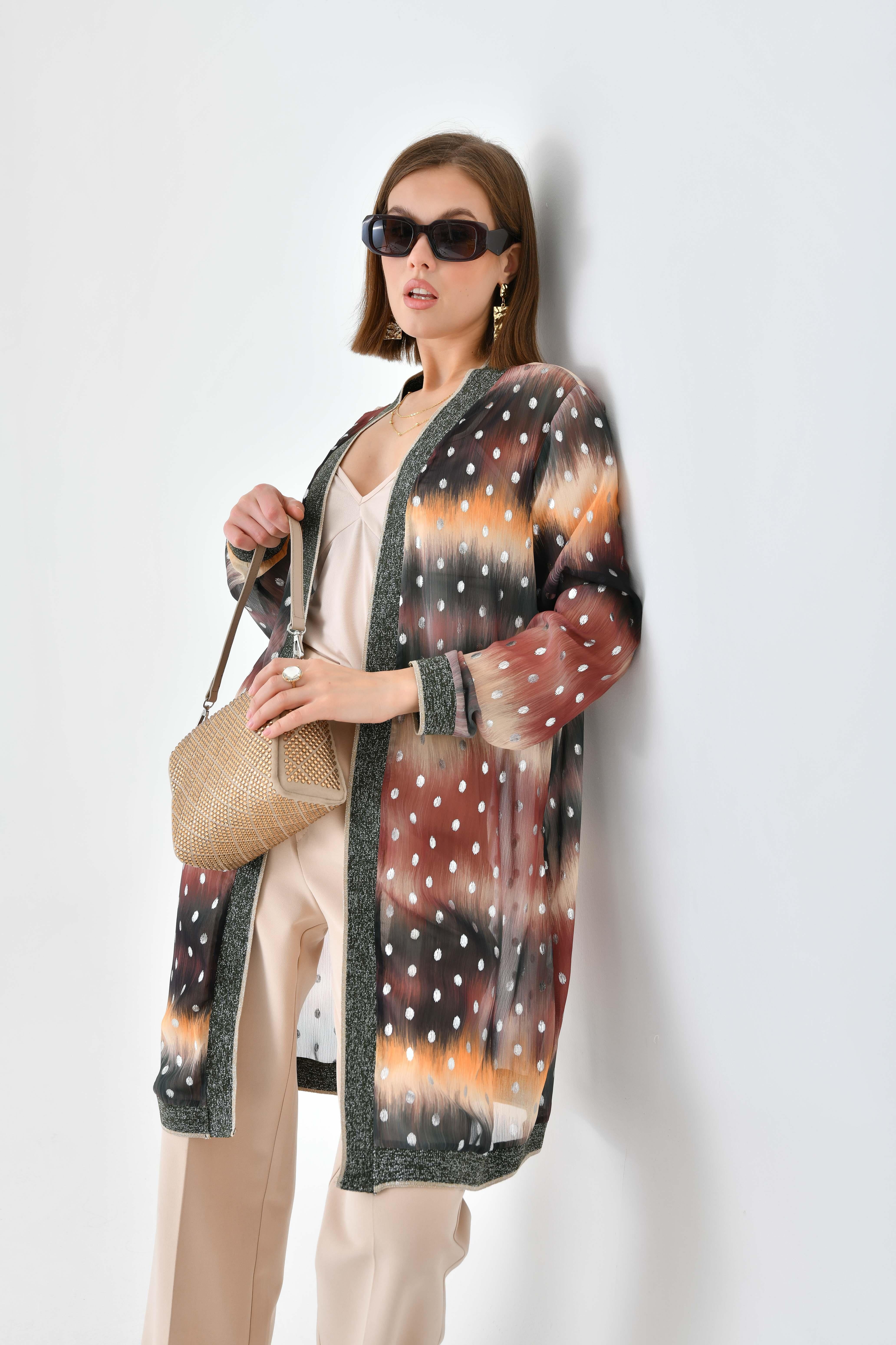 Ftz Women Kadın Desenli Ribanalı Kap Kahve 30736