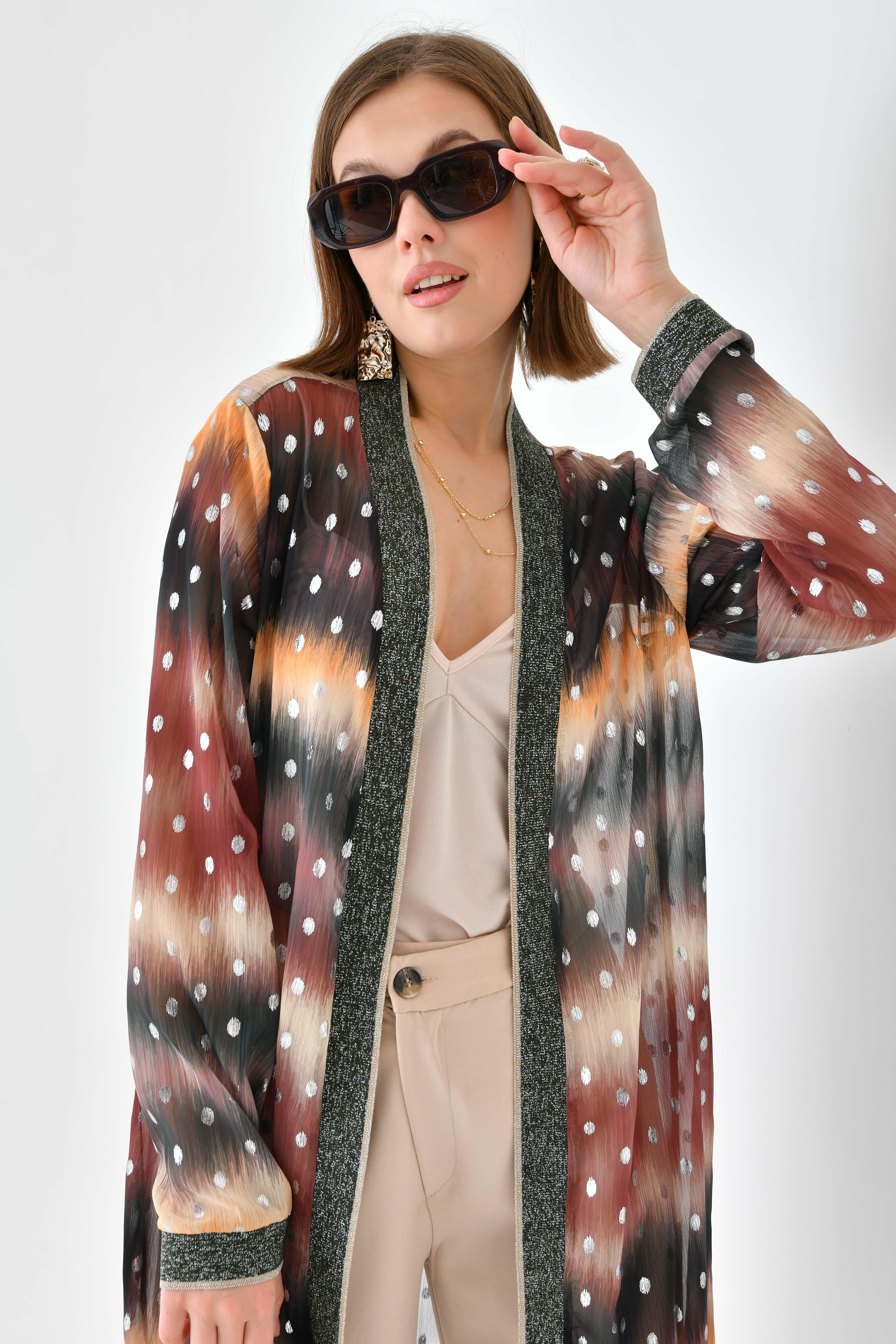 Ftz Women Kadın Desenli Ribanalı Kap Kahve 30736