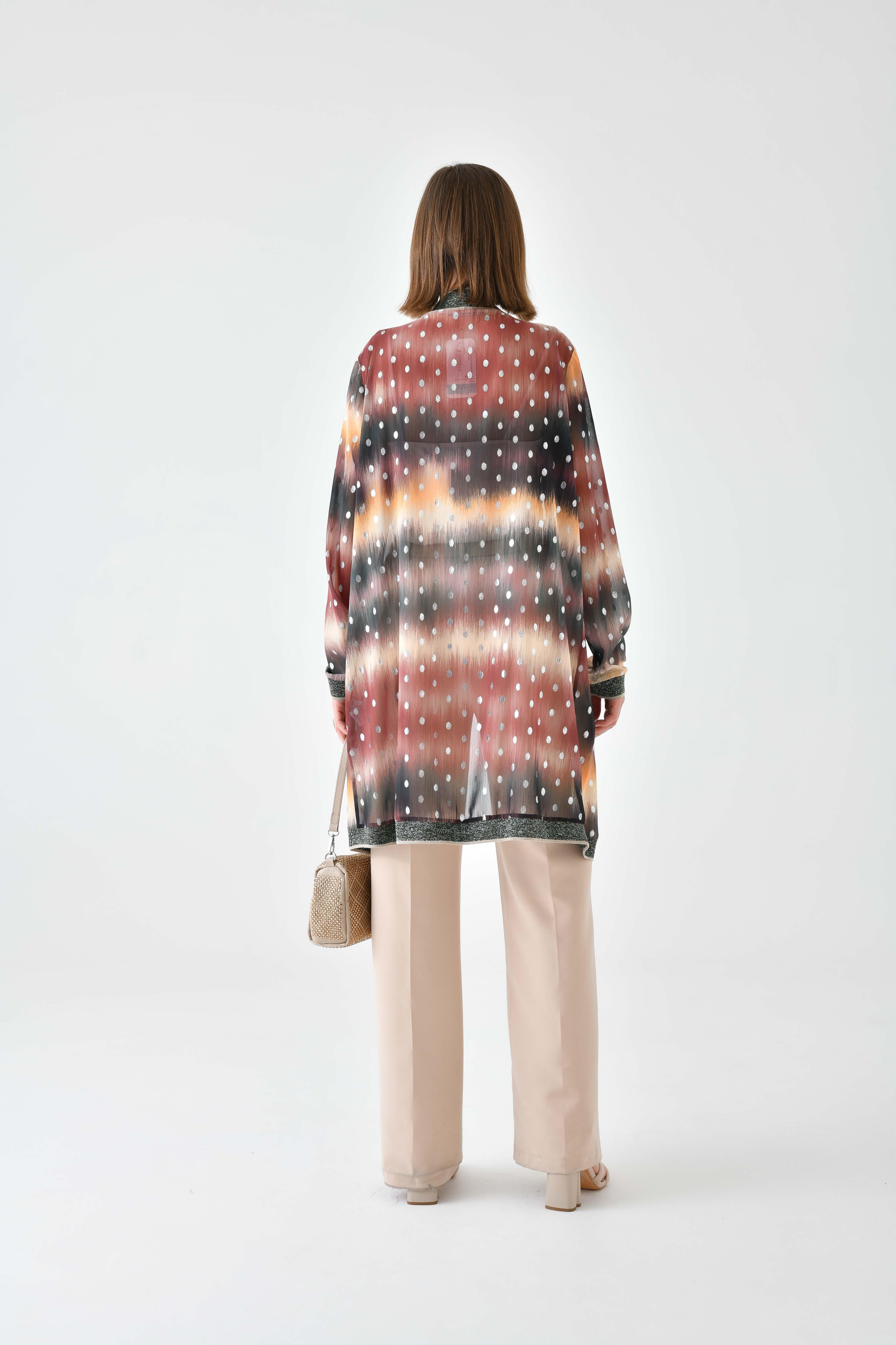 Ftz Women Kadın Desenli Ribanalı Kap Kahve 30736