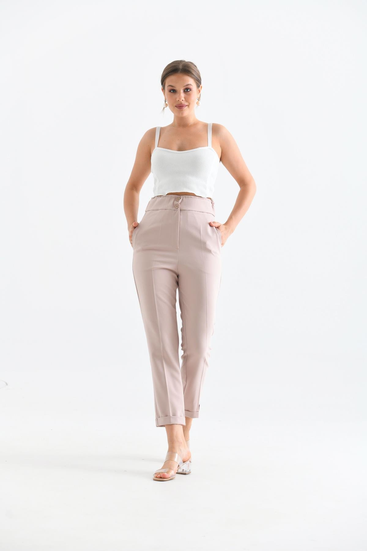 FTZ Women Kadın Douable Crep  Beige 30170