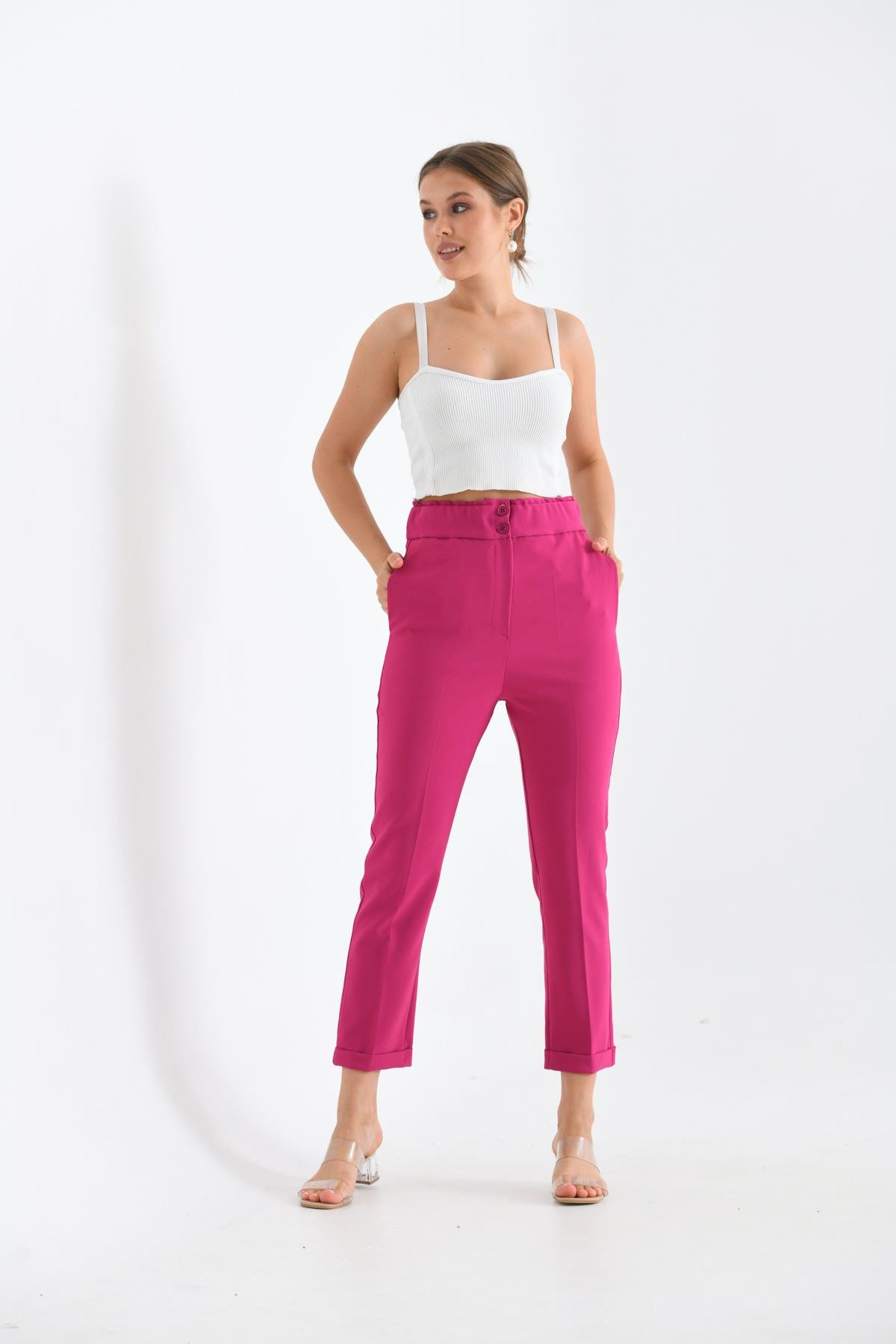 FTZ Women Kadın Douable Crep  Fuşya 30170