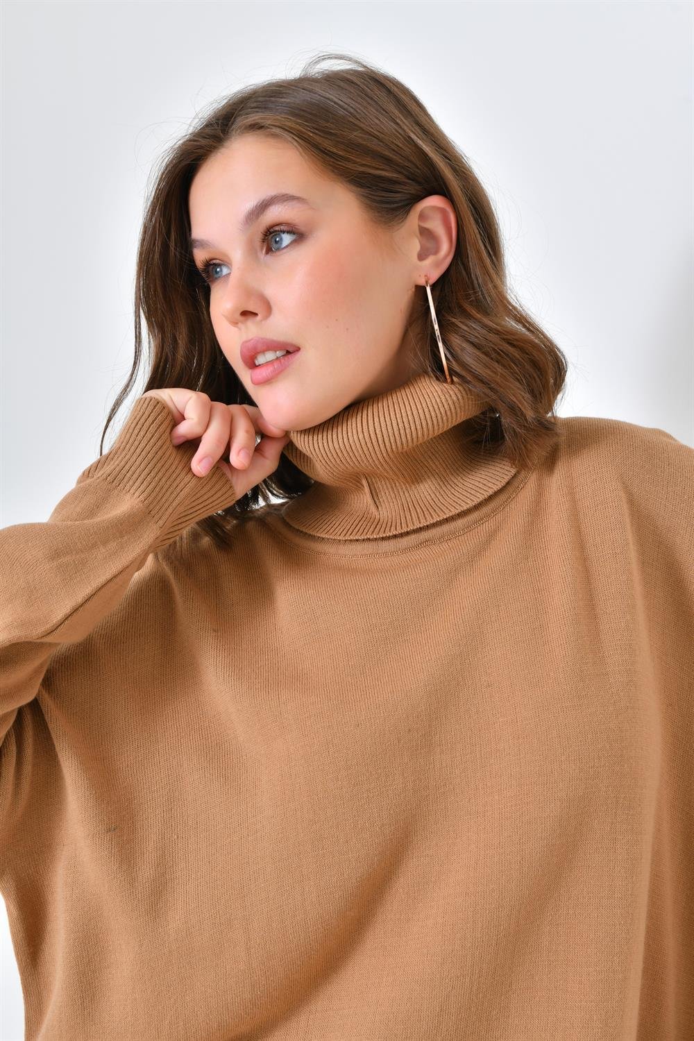 Ftz Women Kadın Düz Basic Tunik Bisküvi 20489