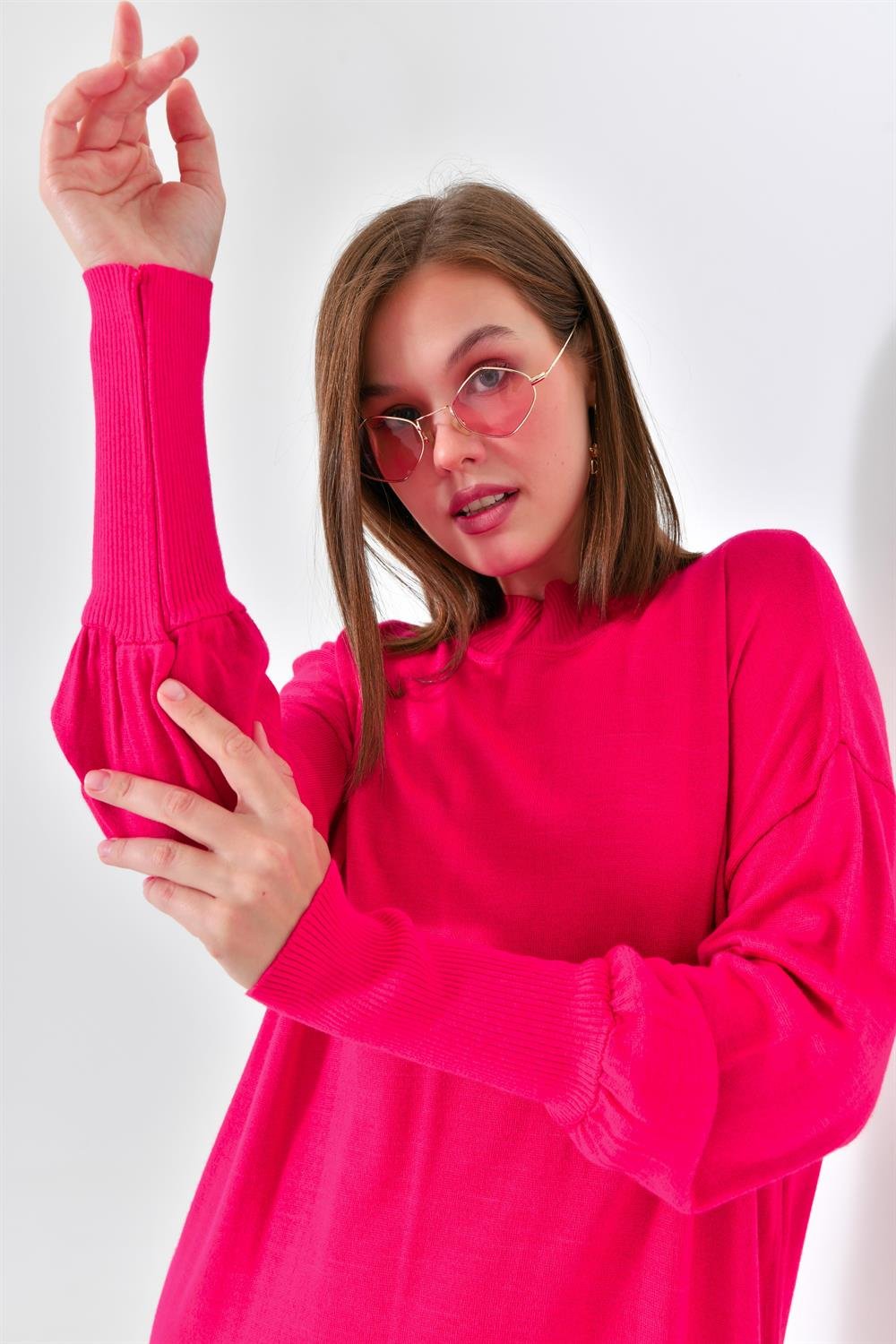 Ftz Women Kadın DÜz Basic Tunik Fuşya 20678