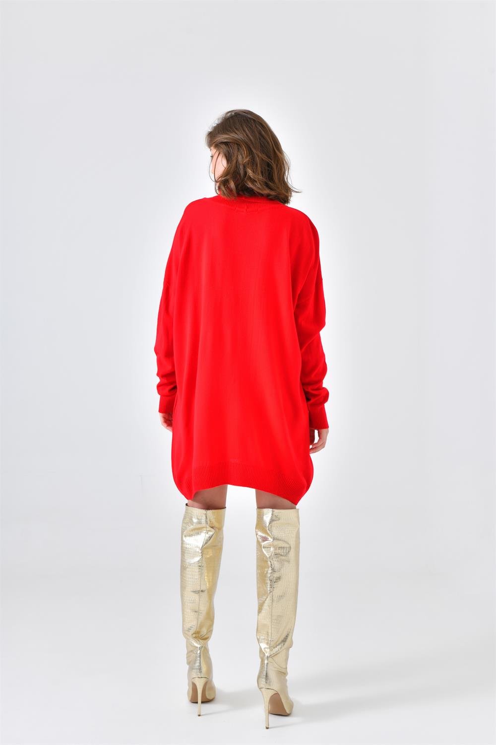 Ftz Women Kadın Düz Basic Tunik Kırmızı 20489