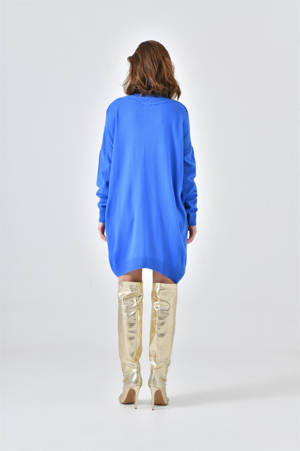 Ftz Women Kadın Düz Basic Tunik Mavi 20489