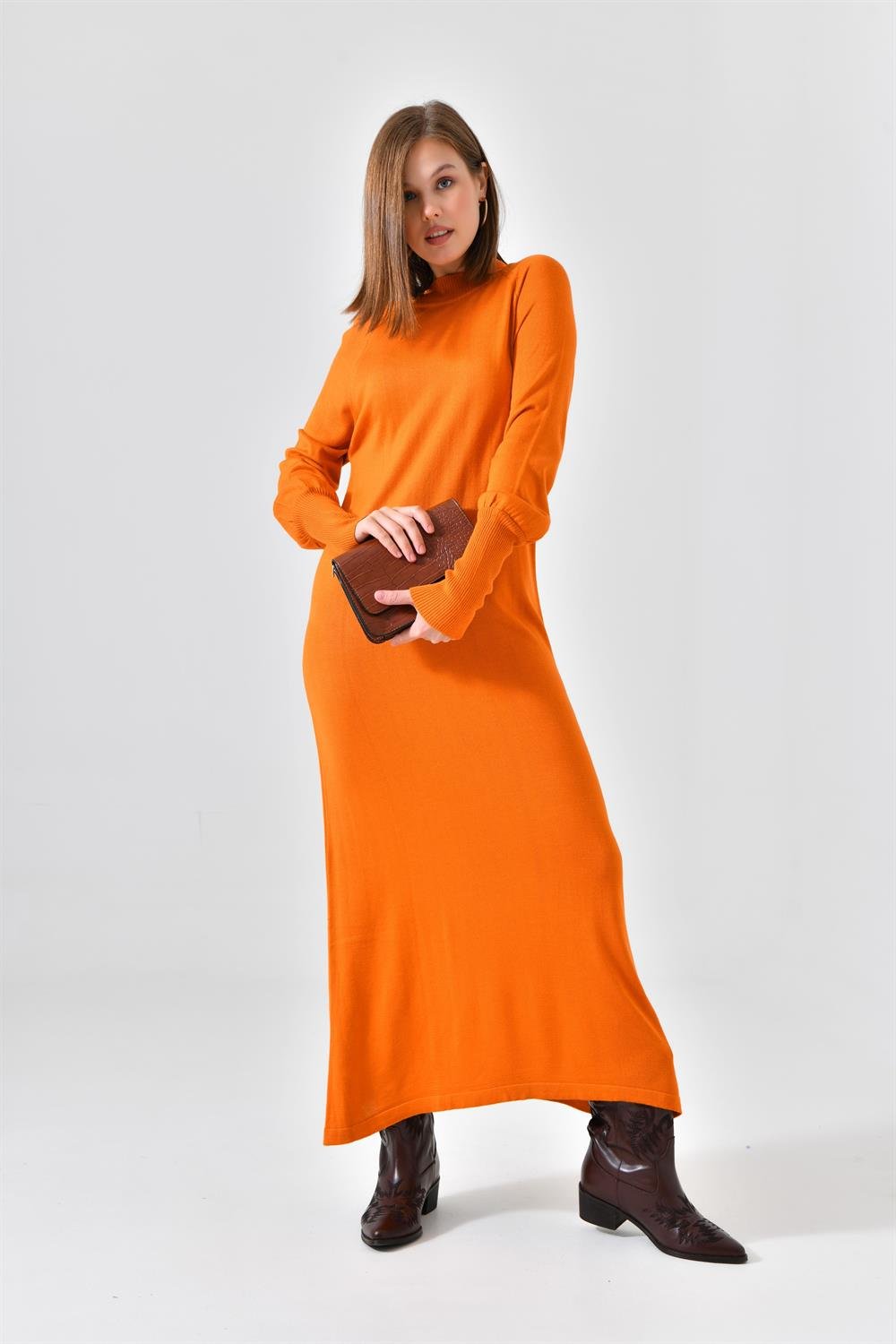 Ftz Women Kadın Düz Basic Tunik Orange 20677