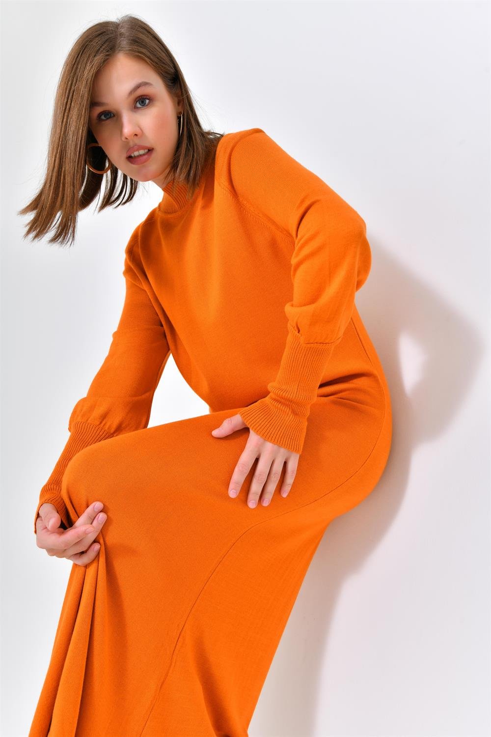 Ftz Women Kadın Düz Basic Tunik Orange 20677