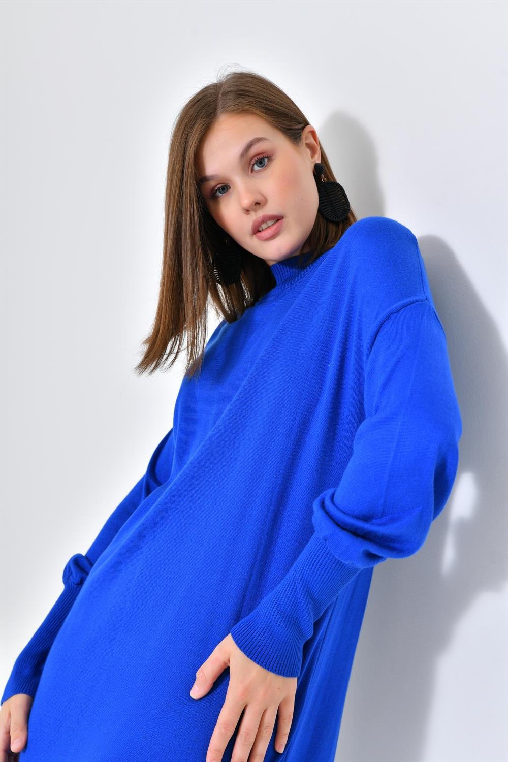 Ftz Women Kadın DÜz Basic Tunik Saks Mavi 20678