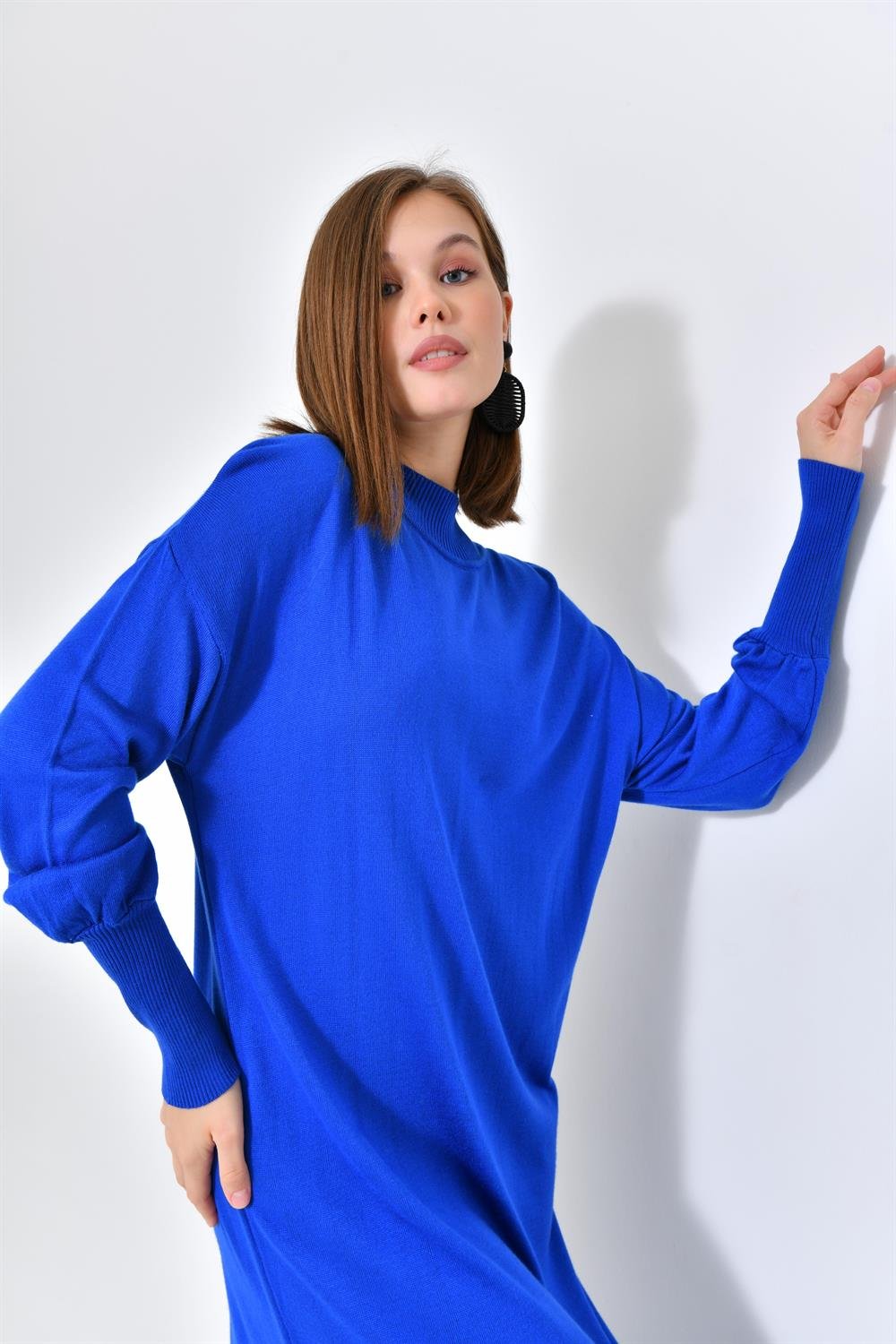 Ftz Women Kadın DÜz Basic Tunik Saks Mavi 20678