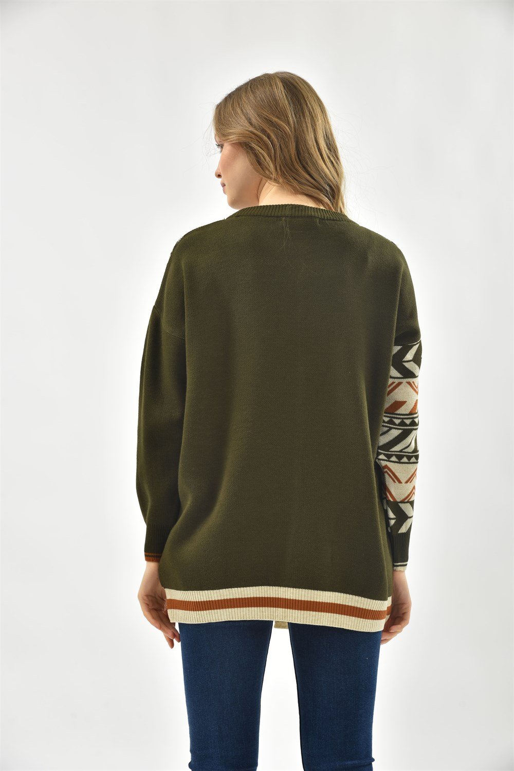 FTZ Women Kadın Etnik Desen Bluz HAKİ