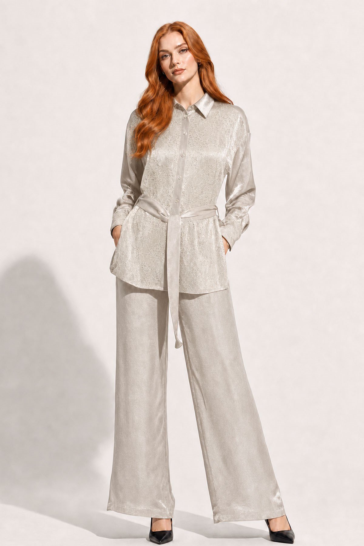 FTZ Women Kadın Glitery Takım  Beige 31386