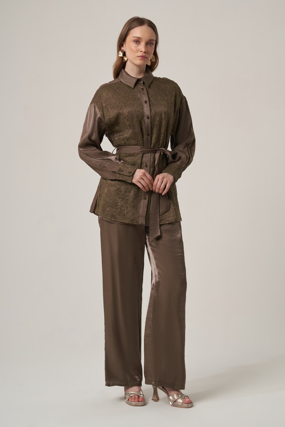 FTZ Women Kadın Glitery Takım  Nut 31386