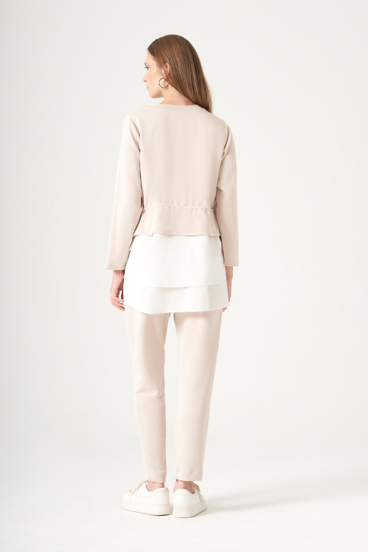 FTZ Women Kadın Gömlek Detay Pantolonlu Takım  Beige 31520