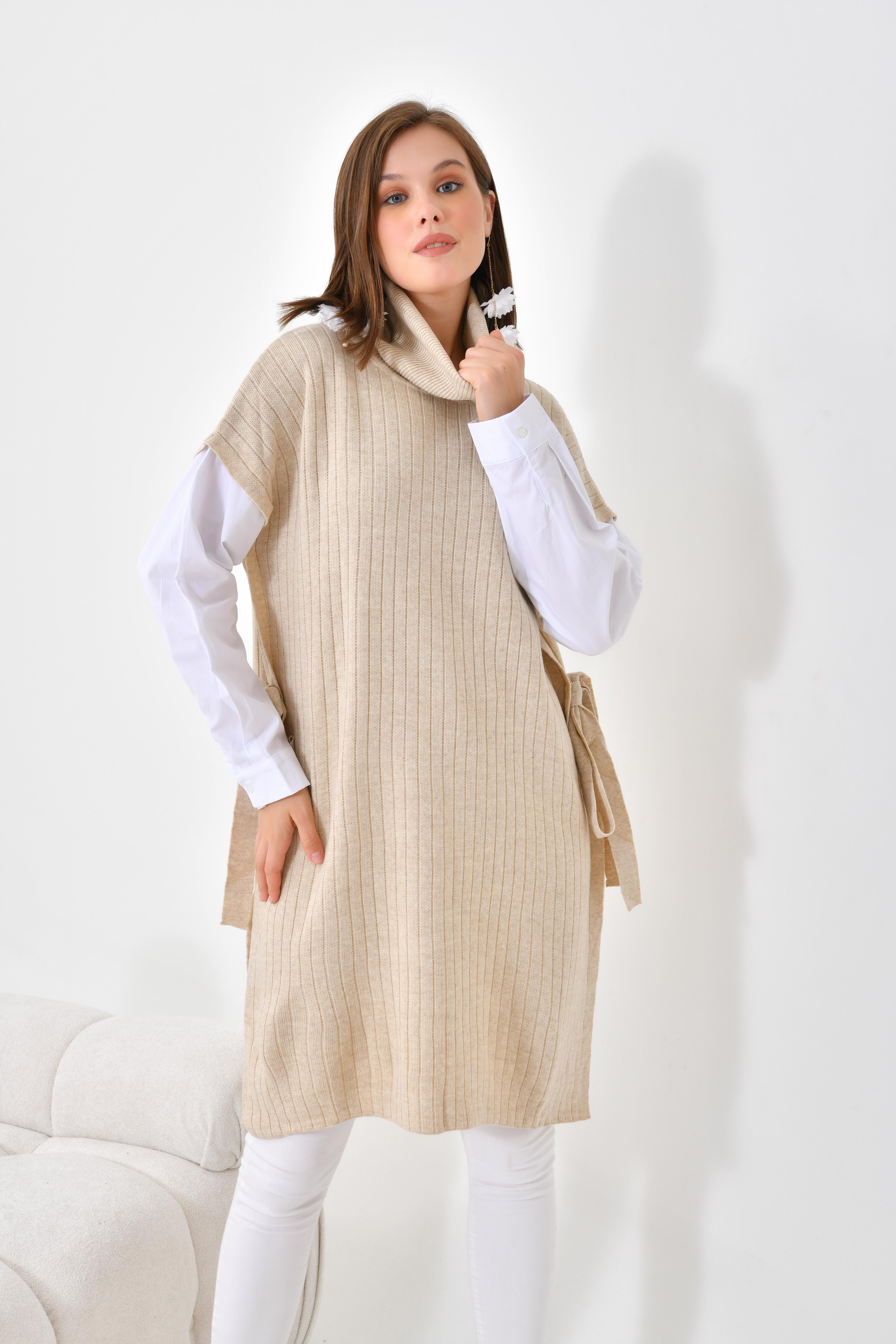 FTZ Women Kadın Gömlek Kol Tunik  Taş 21-6059