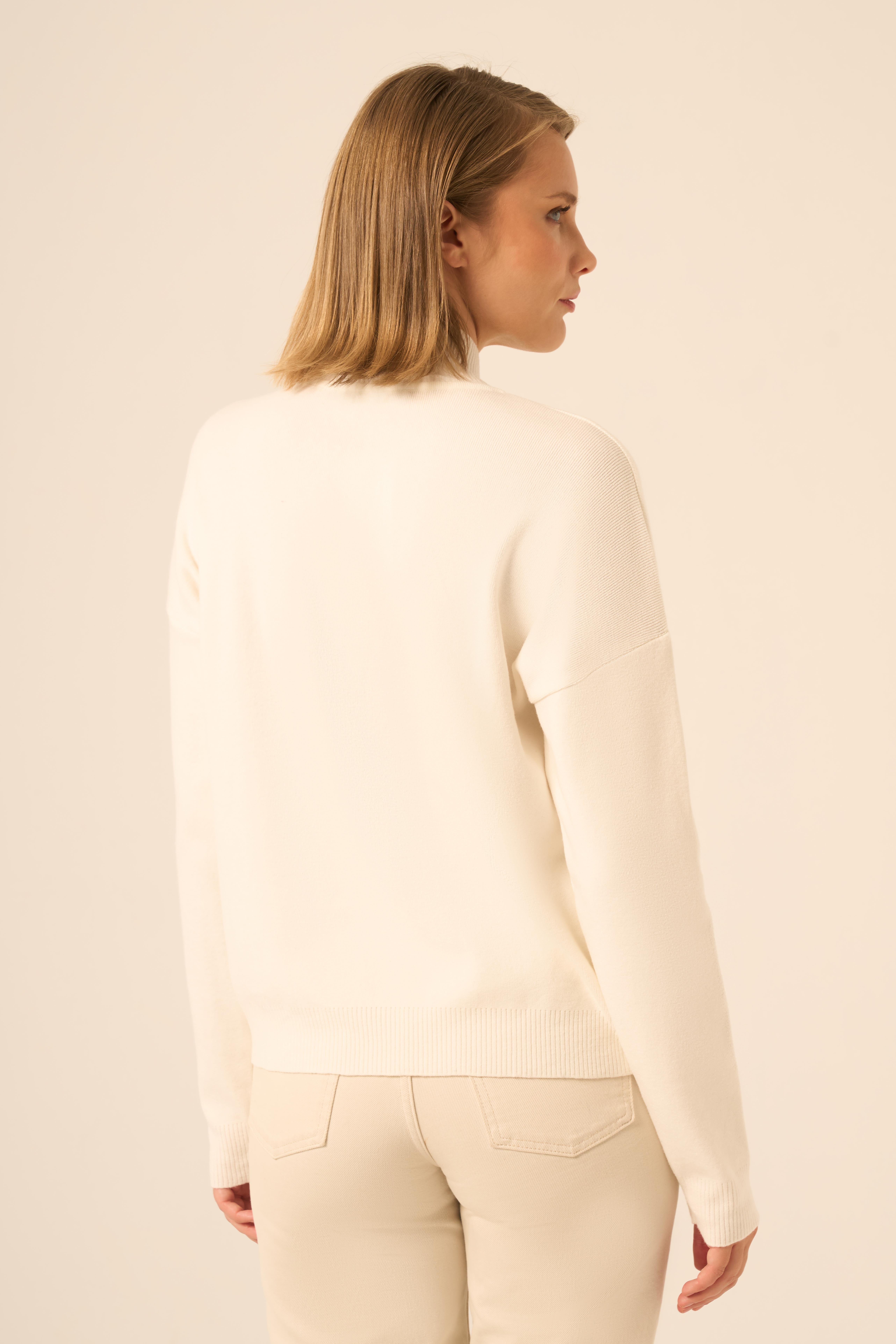 FTZ Women Kadın İşleme Detay Kazak  Ekru 25194