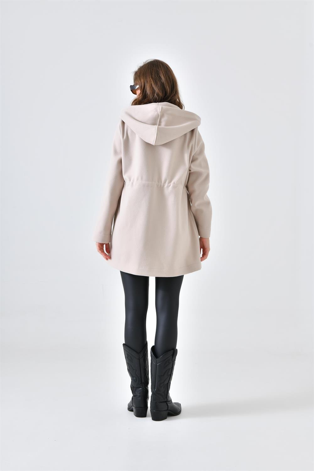 Ftz Women Kadın Kapişonlu Kaşe Kap Taş 30636