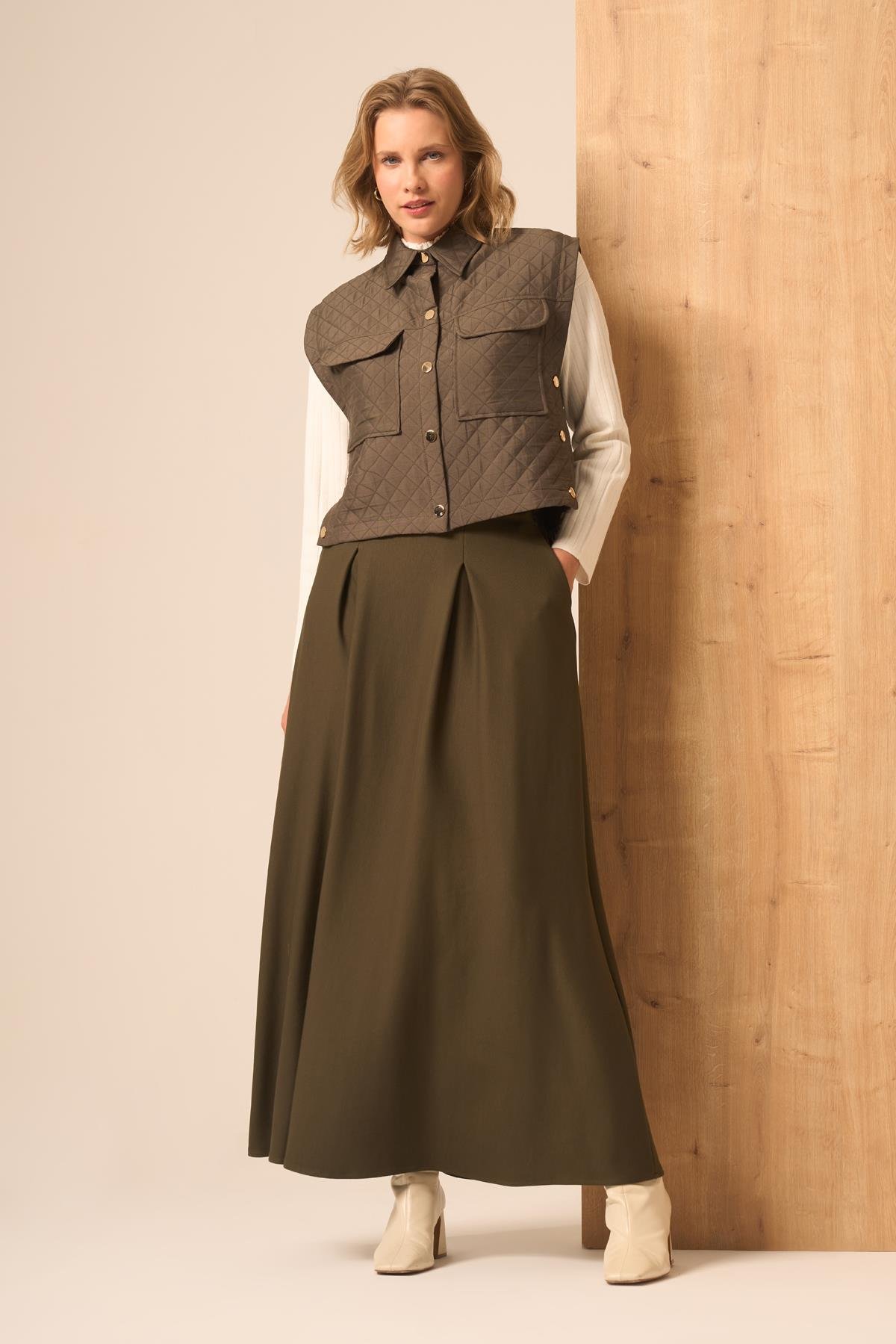 FTZ Women Kadın Kapitone Etekli Takım  Haki 31220