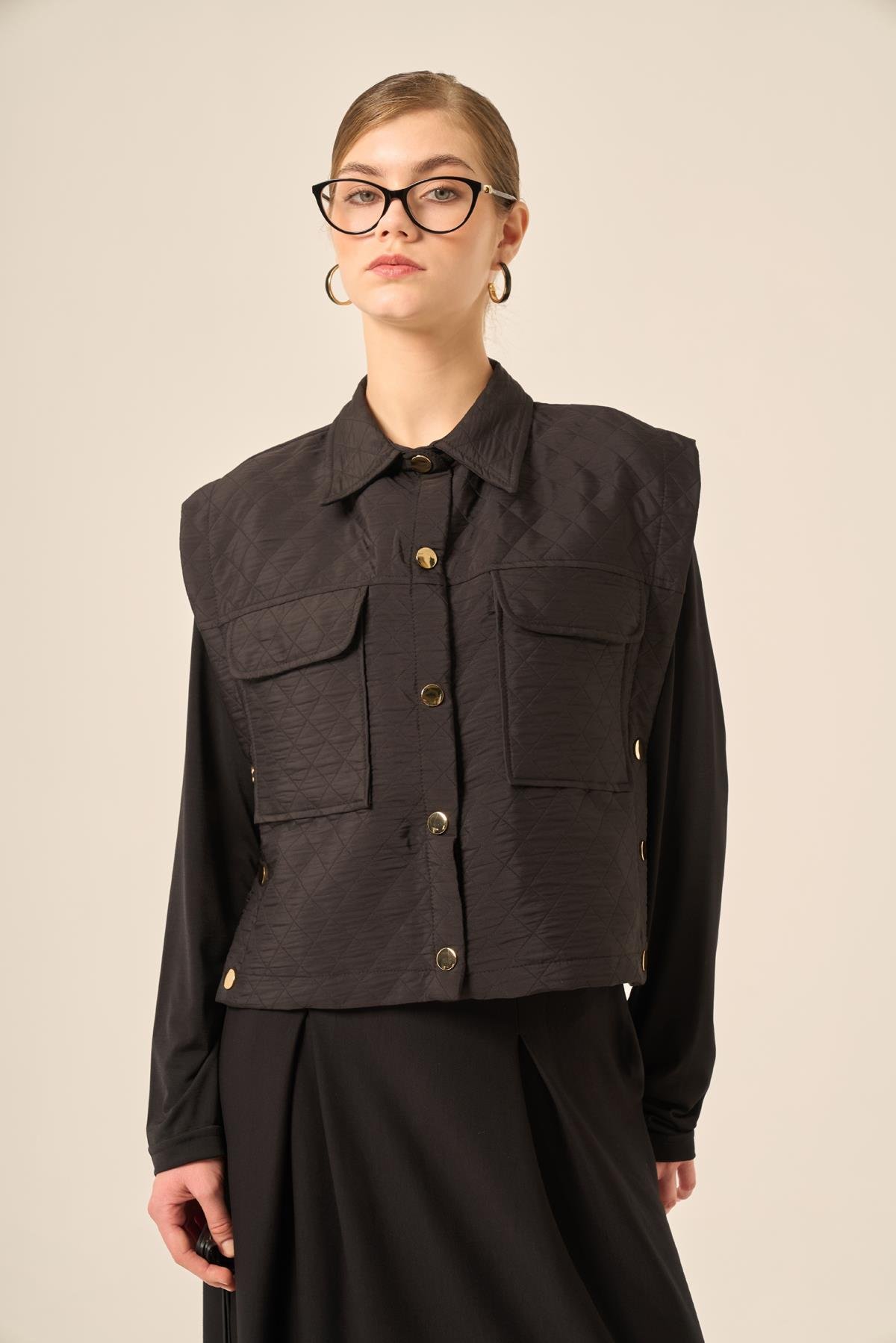 FTZ Women KADIN KAPİTONE OYSHO ETEKLİ TAKIM  Siyah 31220