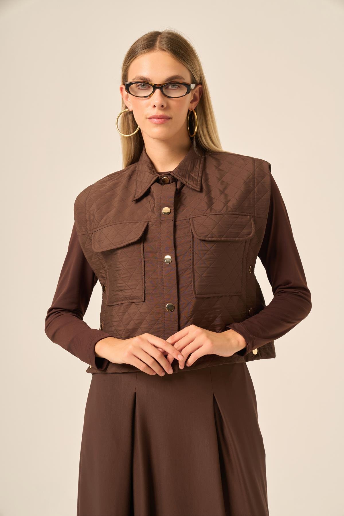 FTZ Women KADIN KAPİTONE OYSHO ETEKLİ TAKIM  Acı Kahve 31220