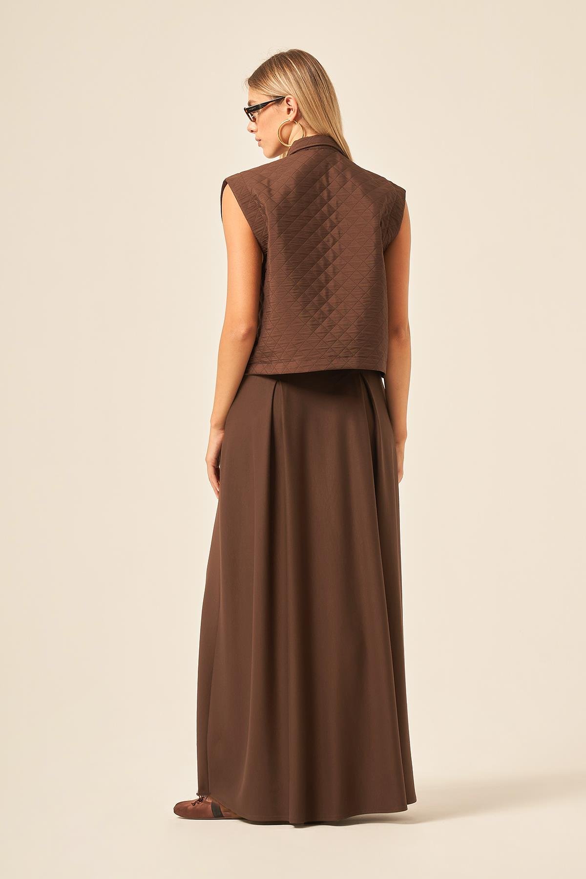 FTZ Women KADIN KAPİTONE OYSHO ETEKLİ TAKIM  Acı Kahve 31220