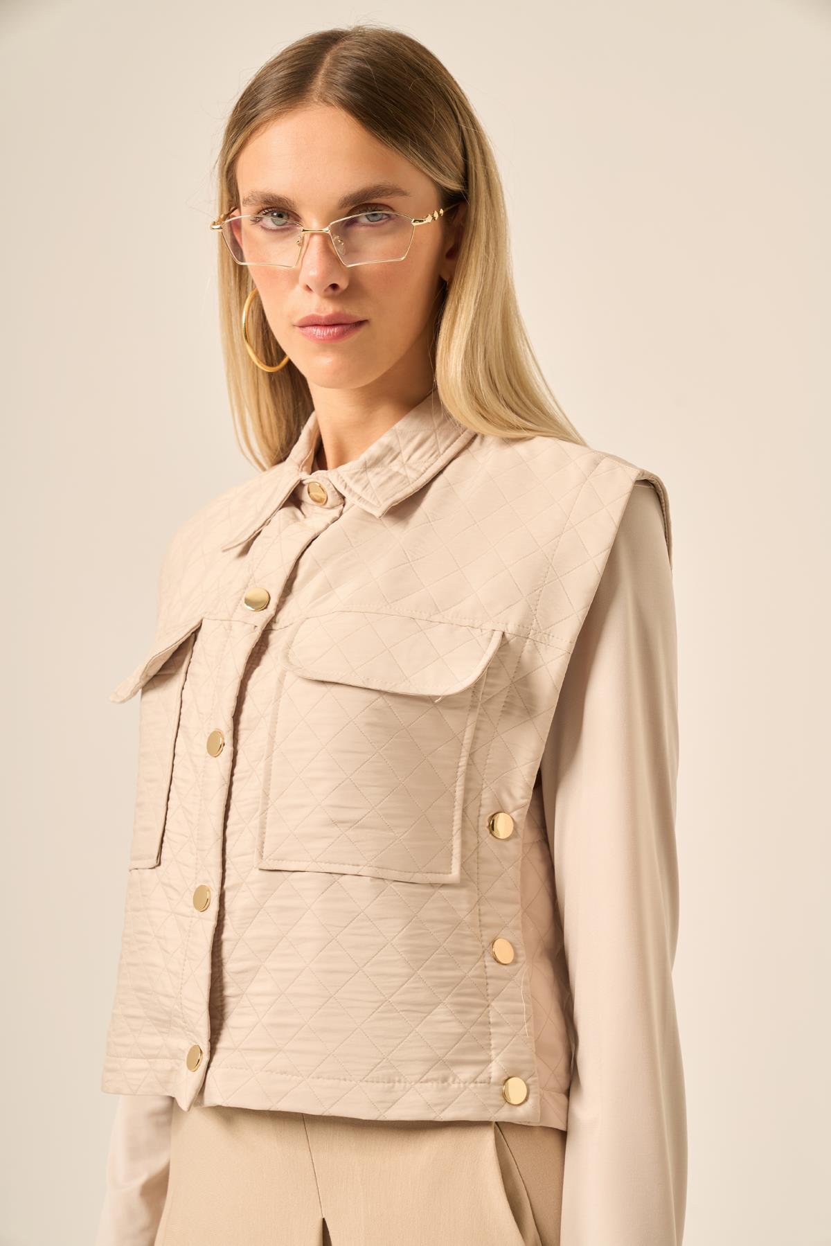 FTZ Women KADIN KAPİTONE OYSHO ETEKLİ TAKIM  Beige 31220