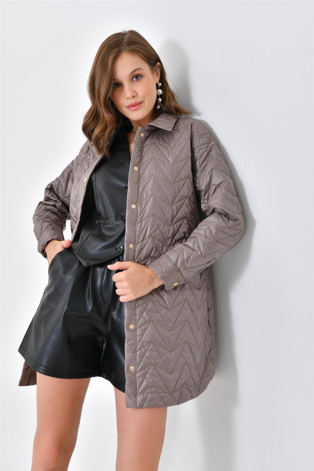 Ftz Women Kadın Kapitoneli Kap Kahve