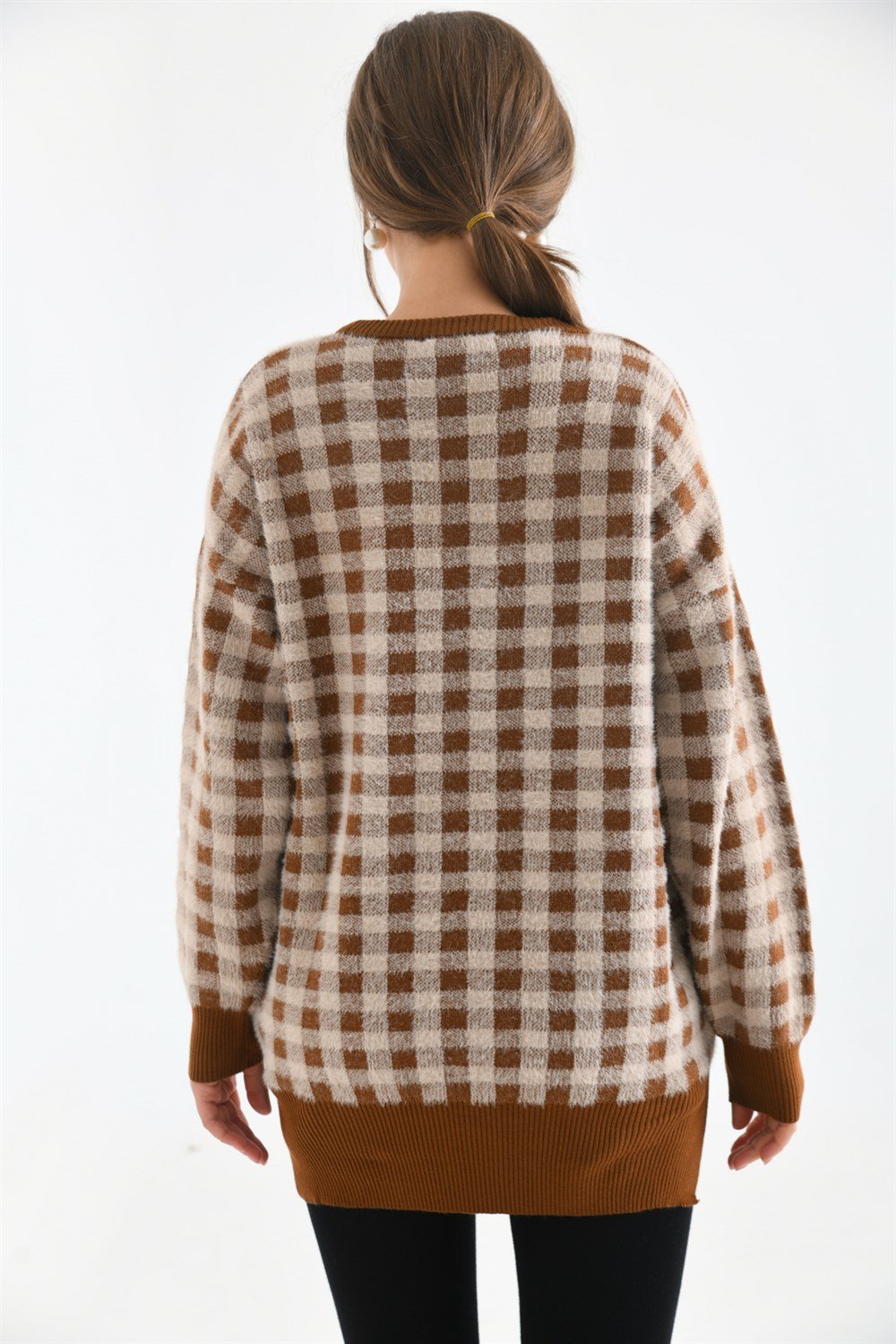 FTZ Women Kadın Kare Desen Bluz TABA