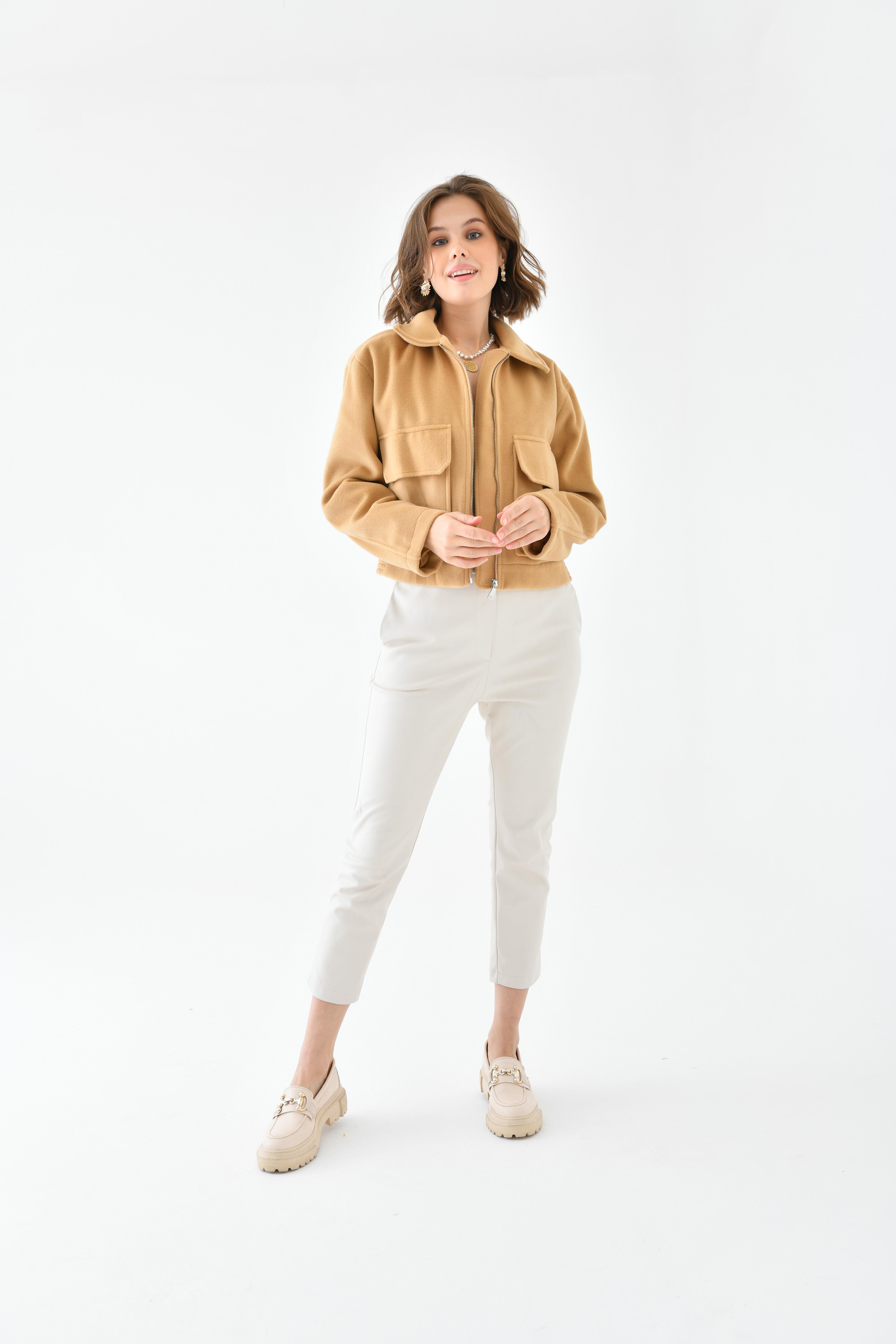 FTZ Women Kadın Kaşe Ceket Camel RBN4070