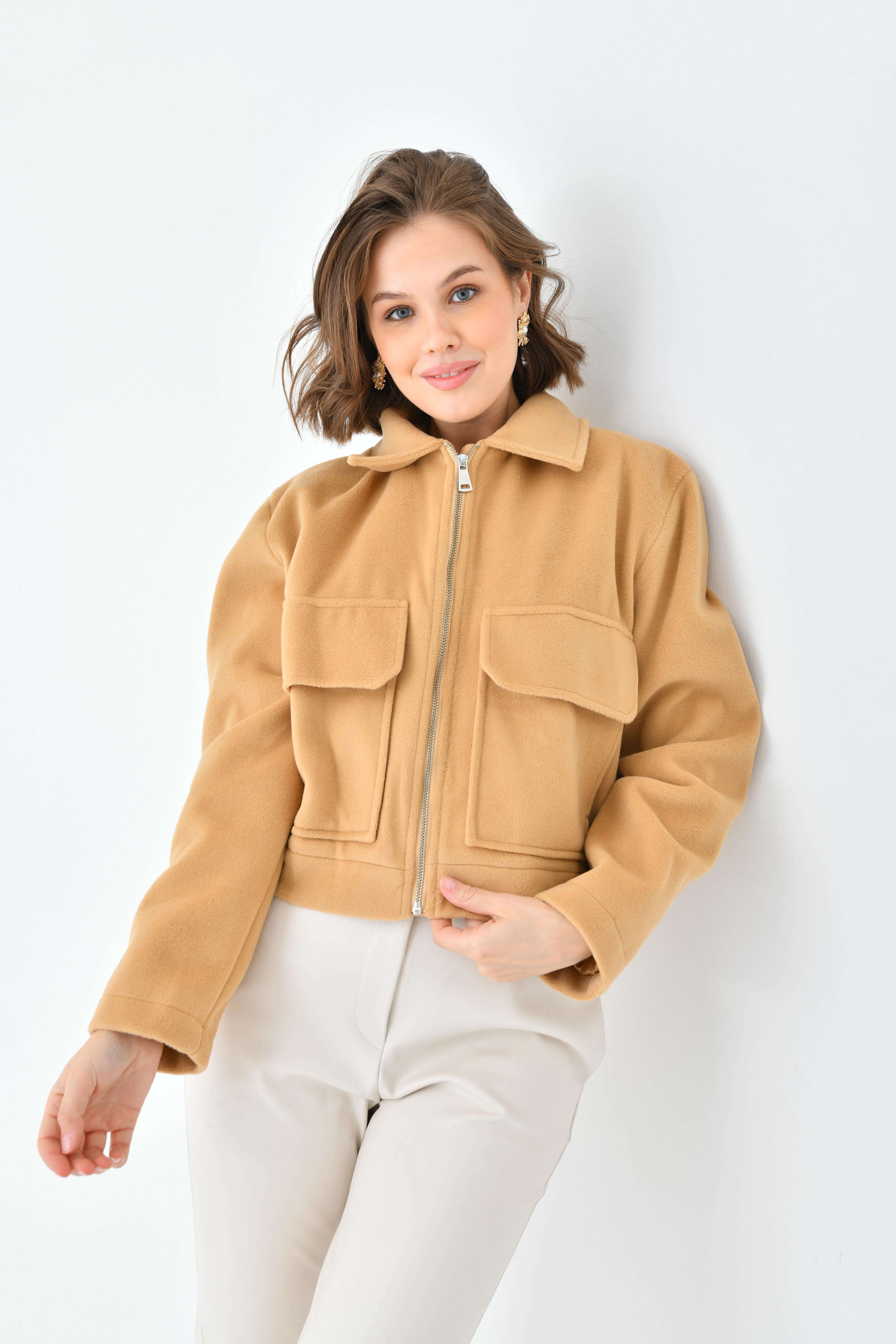 FTZ Women Kadın Kaşe Ceket Camel RBN4070
