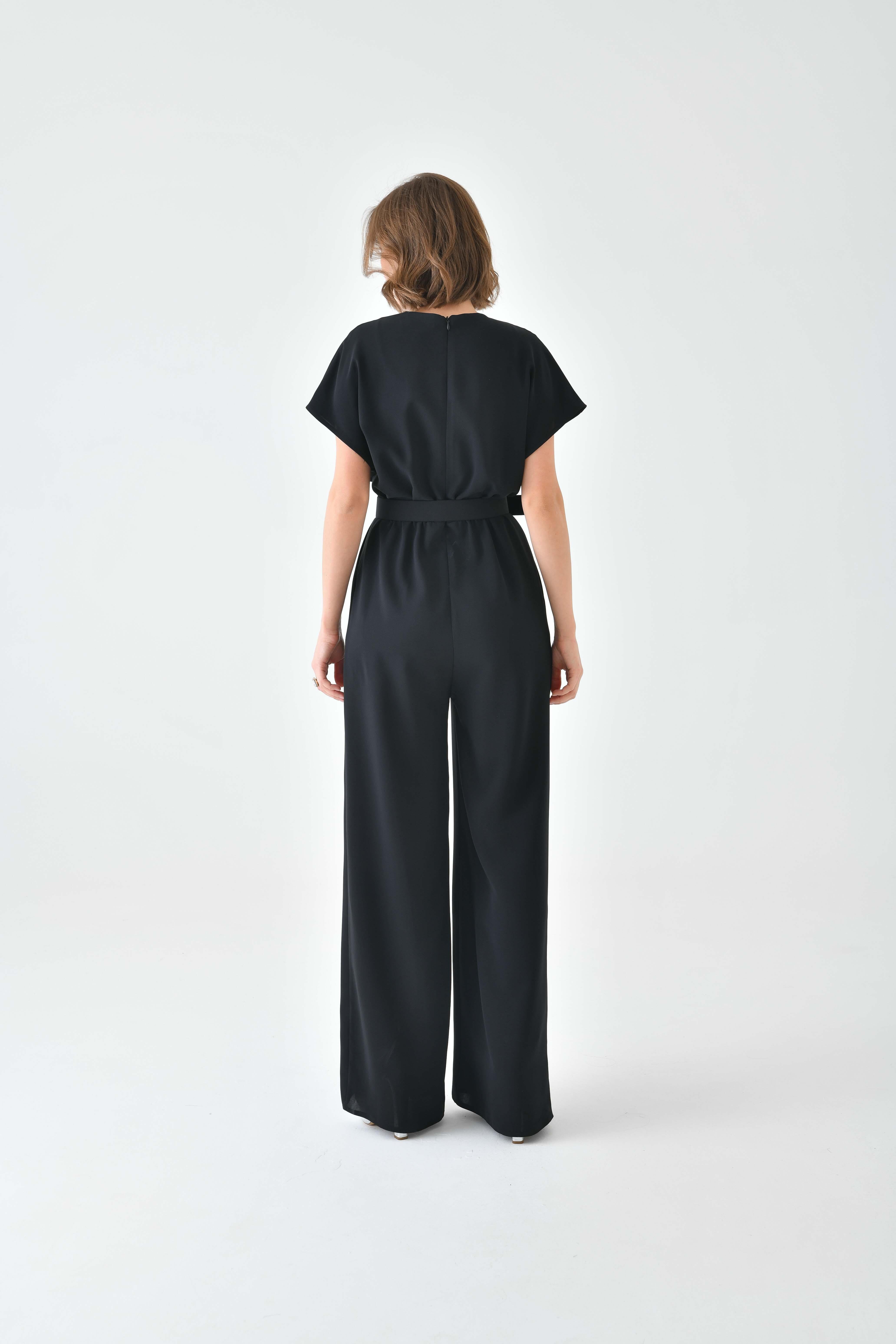 Ftz Women Kadın Kemerli Tulum Siyah 30724