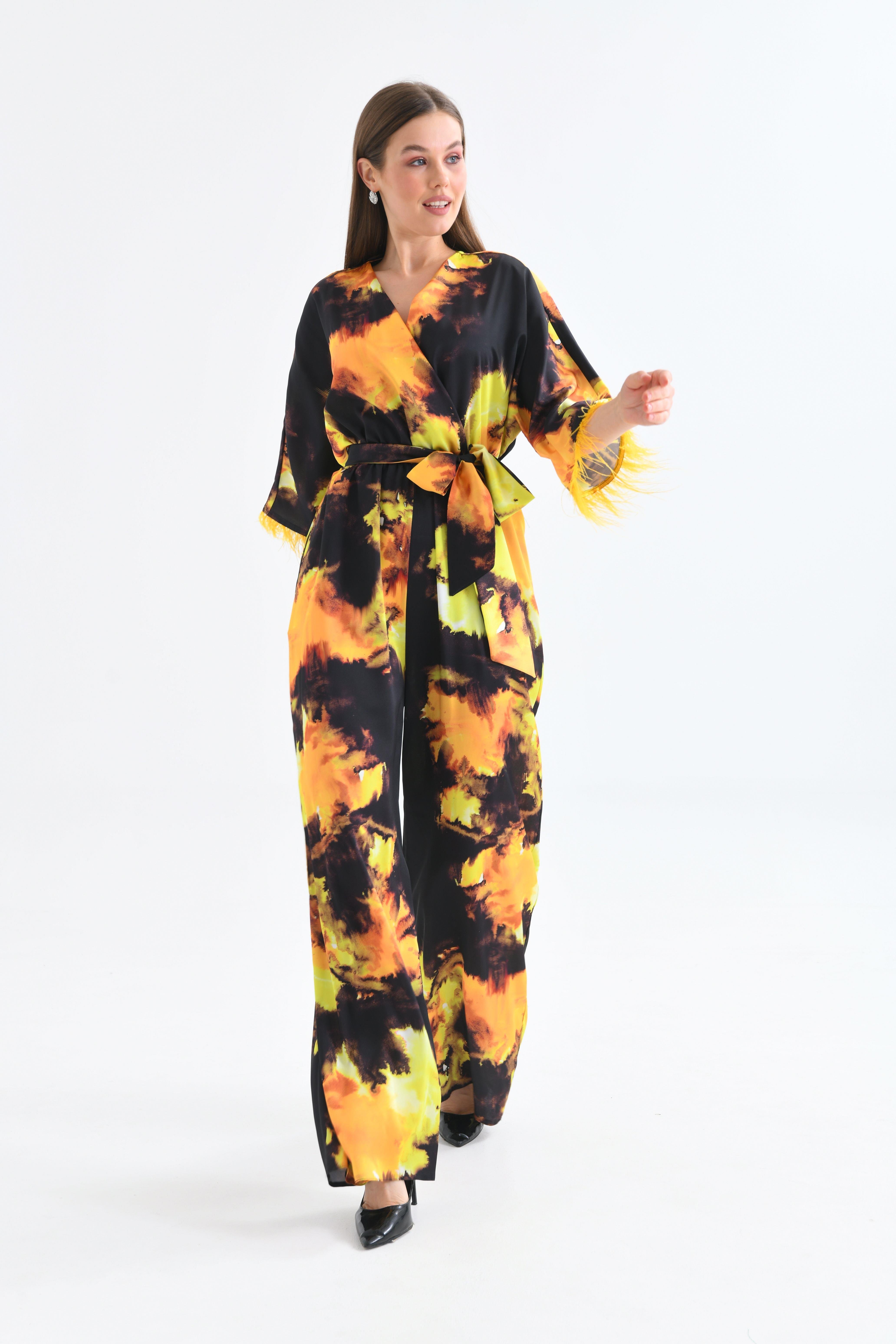 FTZ Women Kadın Kolar Tüğlü Tulum  Sarı 30448