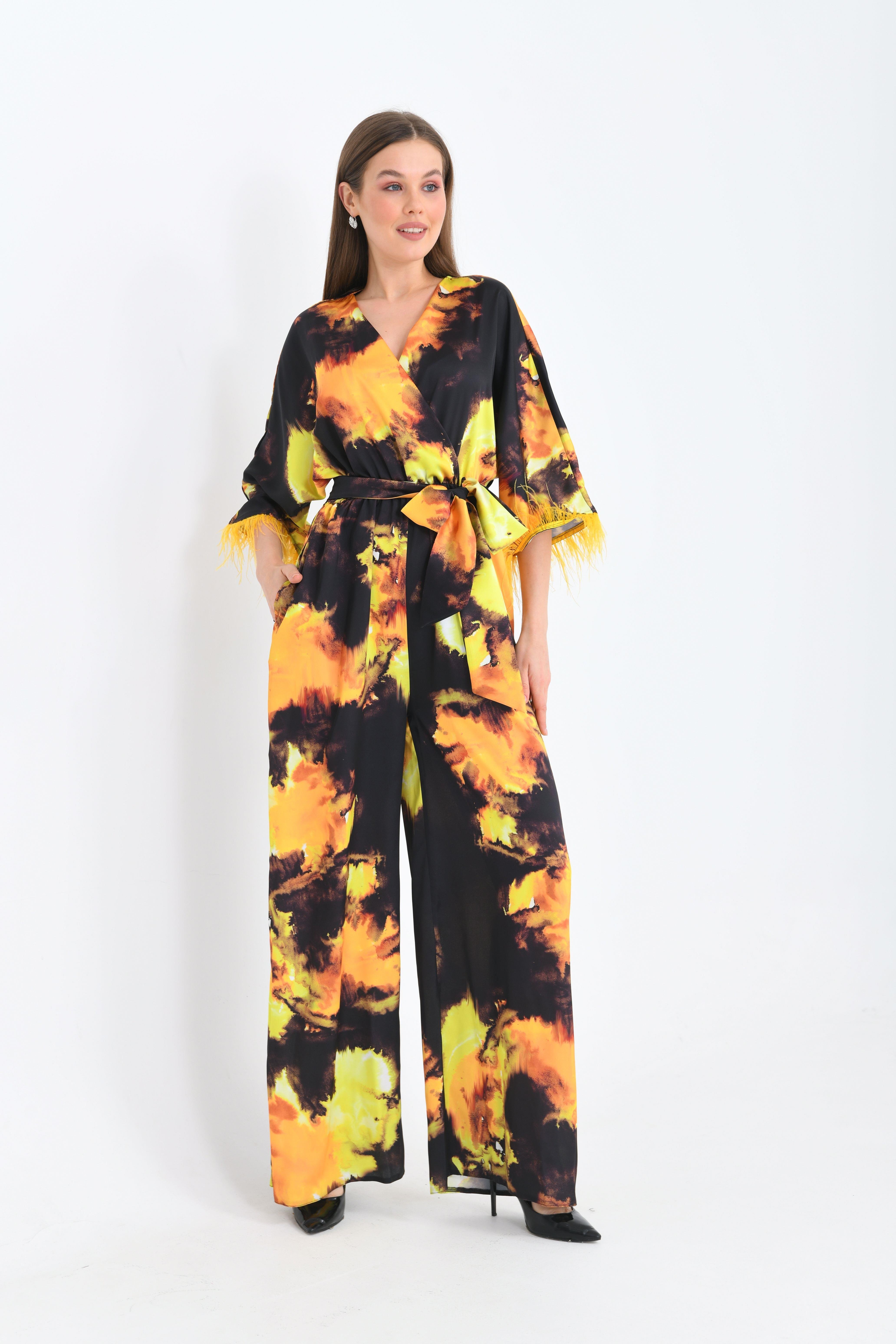 FTZ Women Kadın Kolar Tüğlü Tulum  Sarı 30448