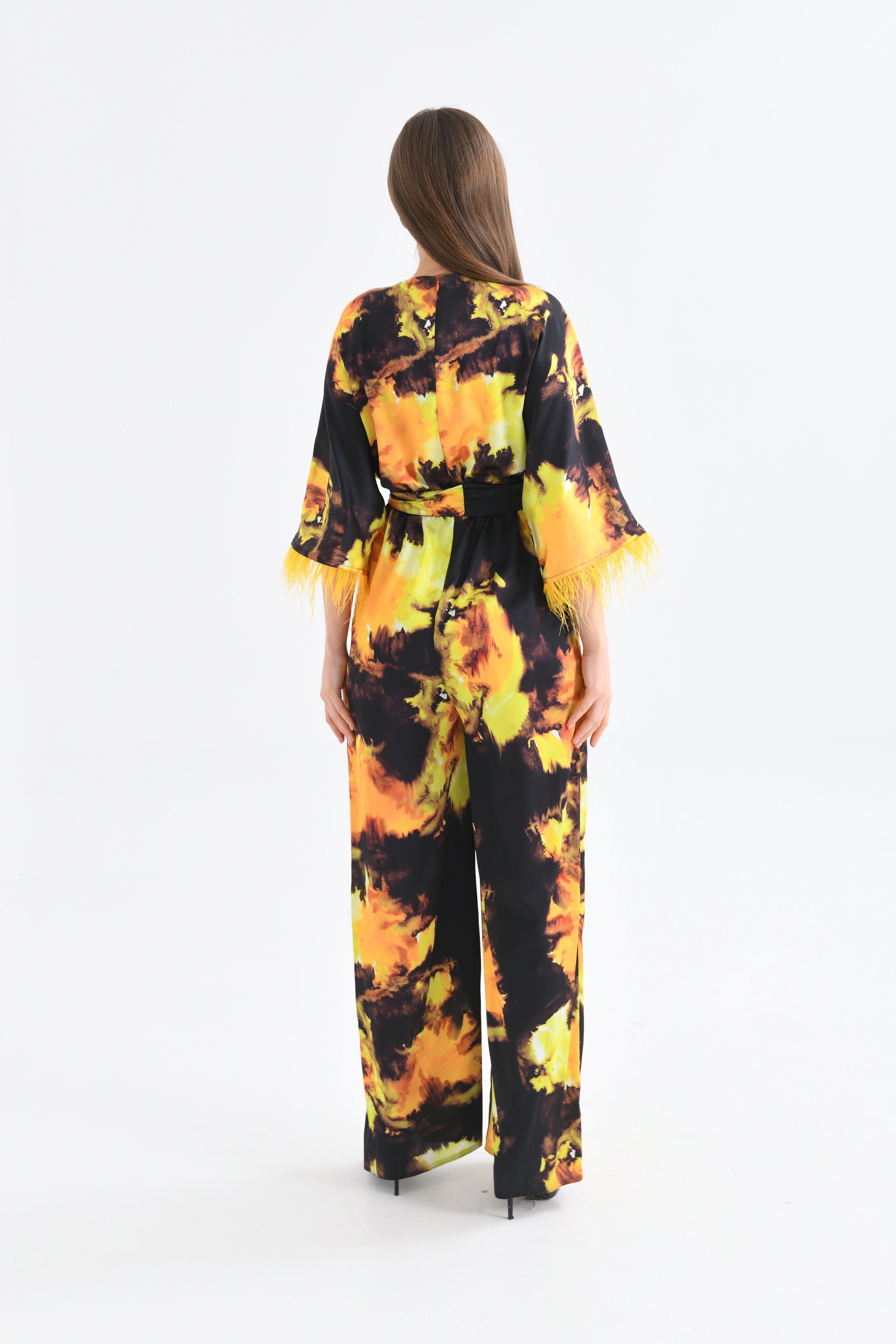 FTZ Women Kadın Kolar Tüğlü Tulum  Sarı 30448