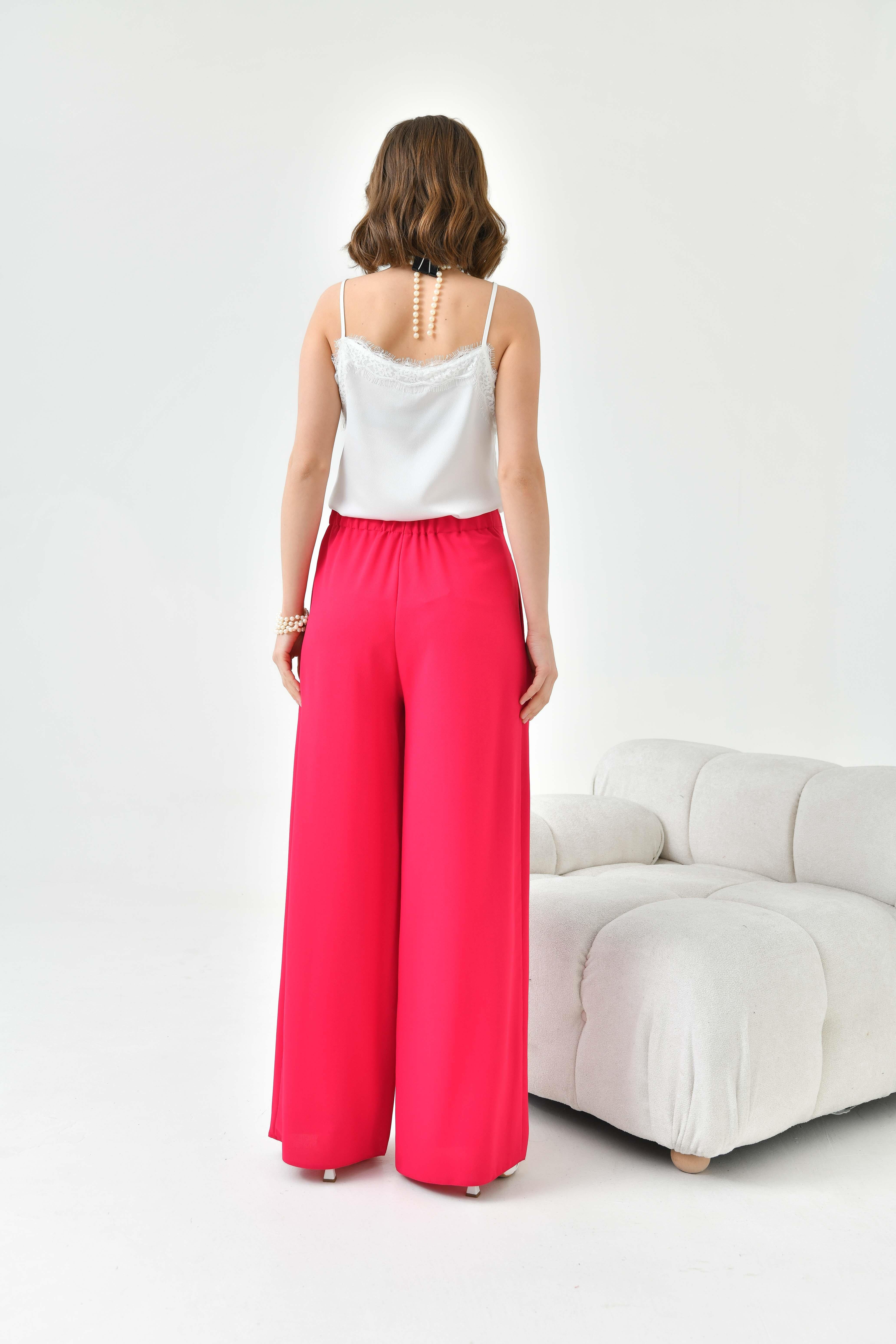 FTZ Women Kadın Lastikli Pantolon  Fuşya 30756