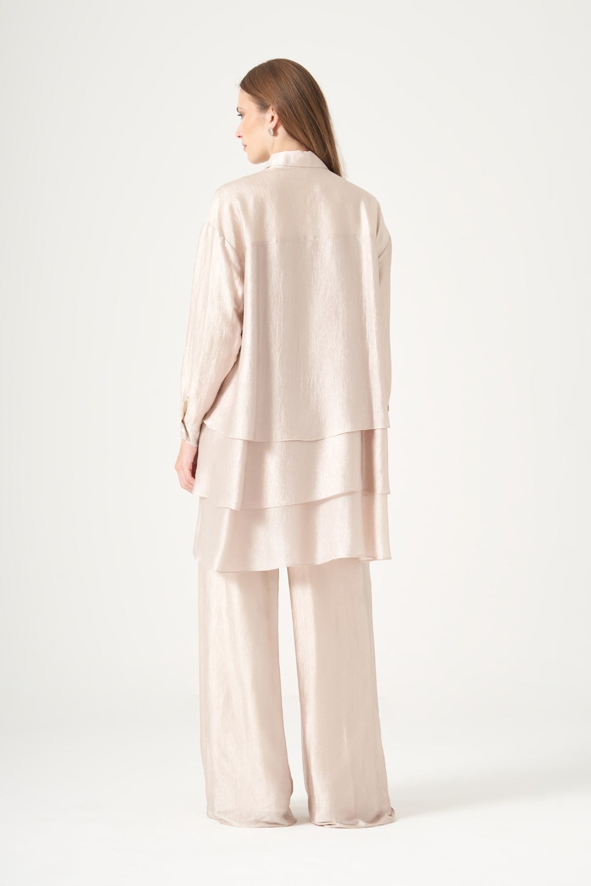 FTZ Women Kadın Liyosel Saten Takım  Beige 31521
