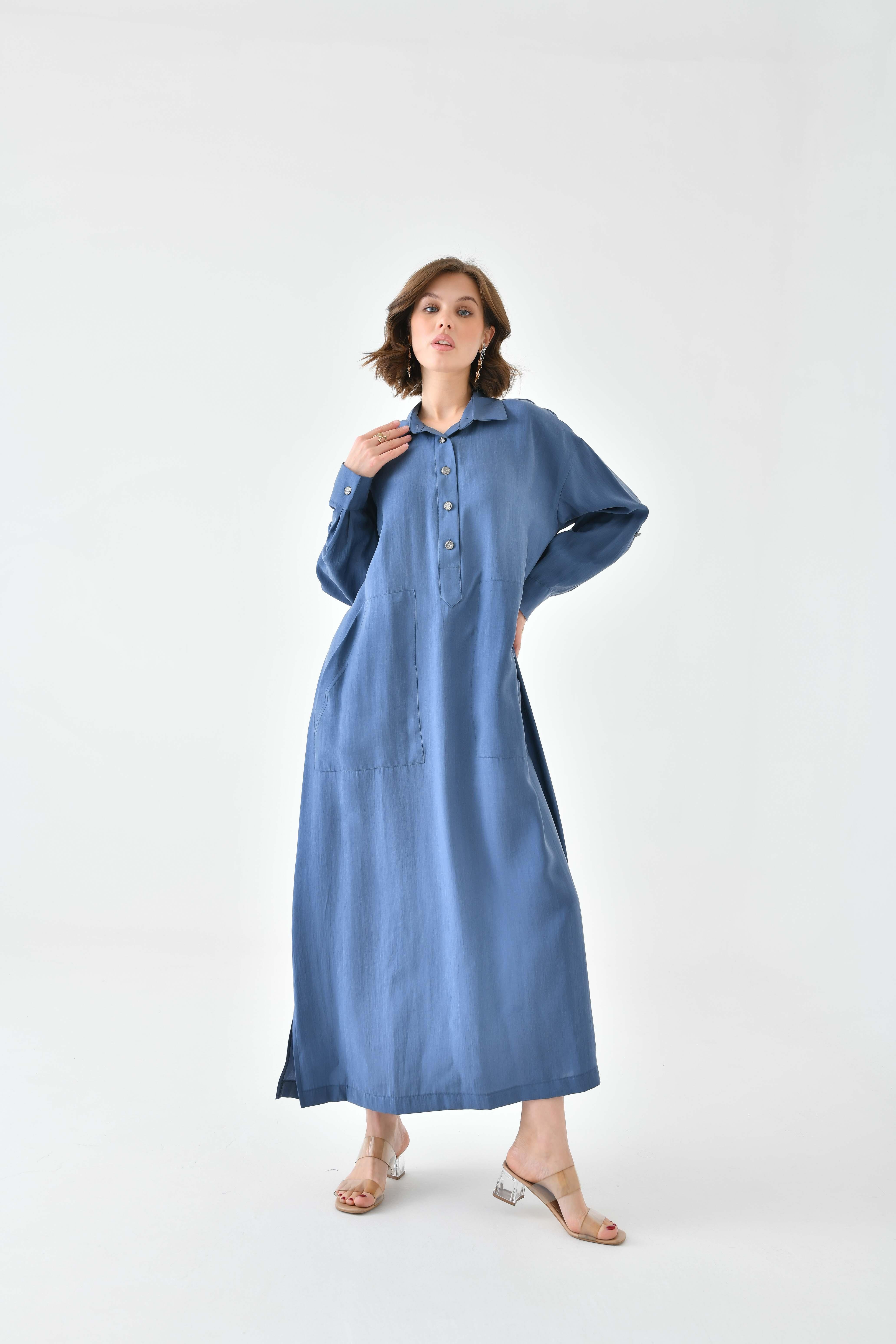 Ftz Women Kadın Modal Elbise İndigo 30718