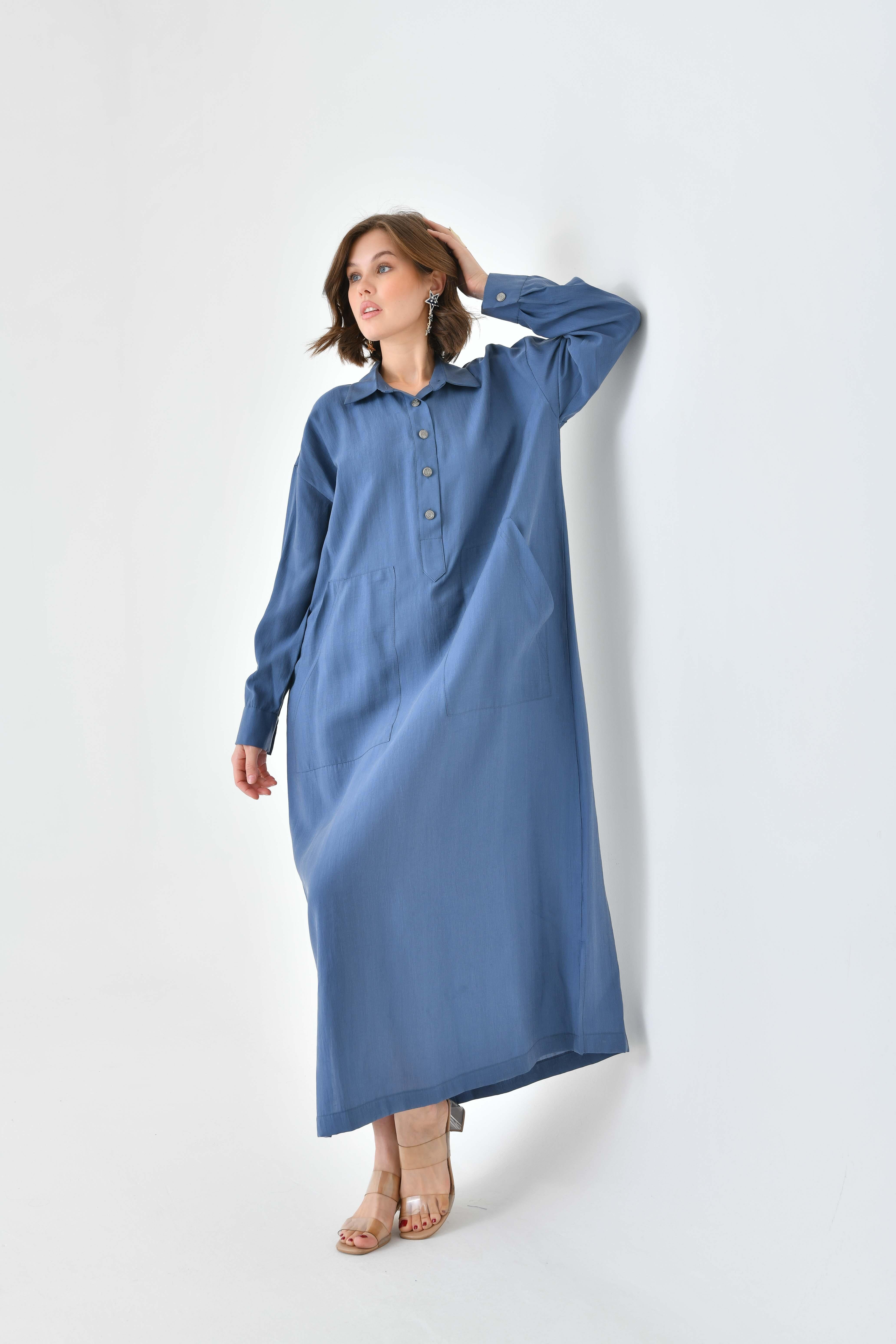 Ftz Women Kadın Modal Elbise İndigo 30718