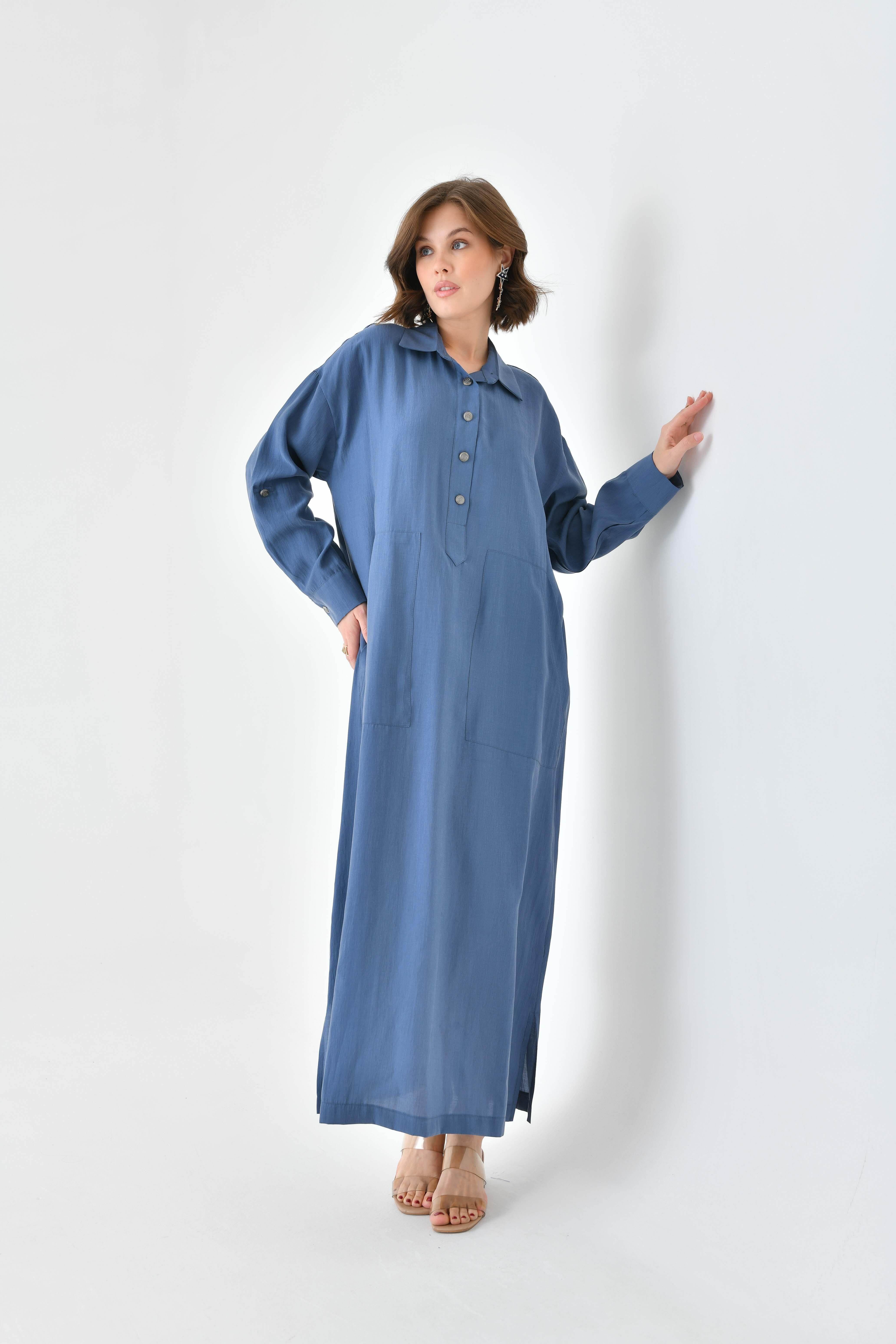 Ftz Women Kadın Modal Elbise İndigo 30718