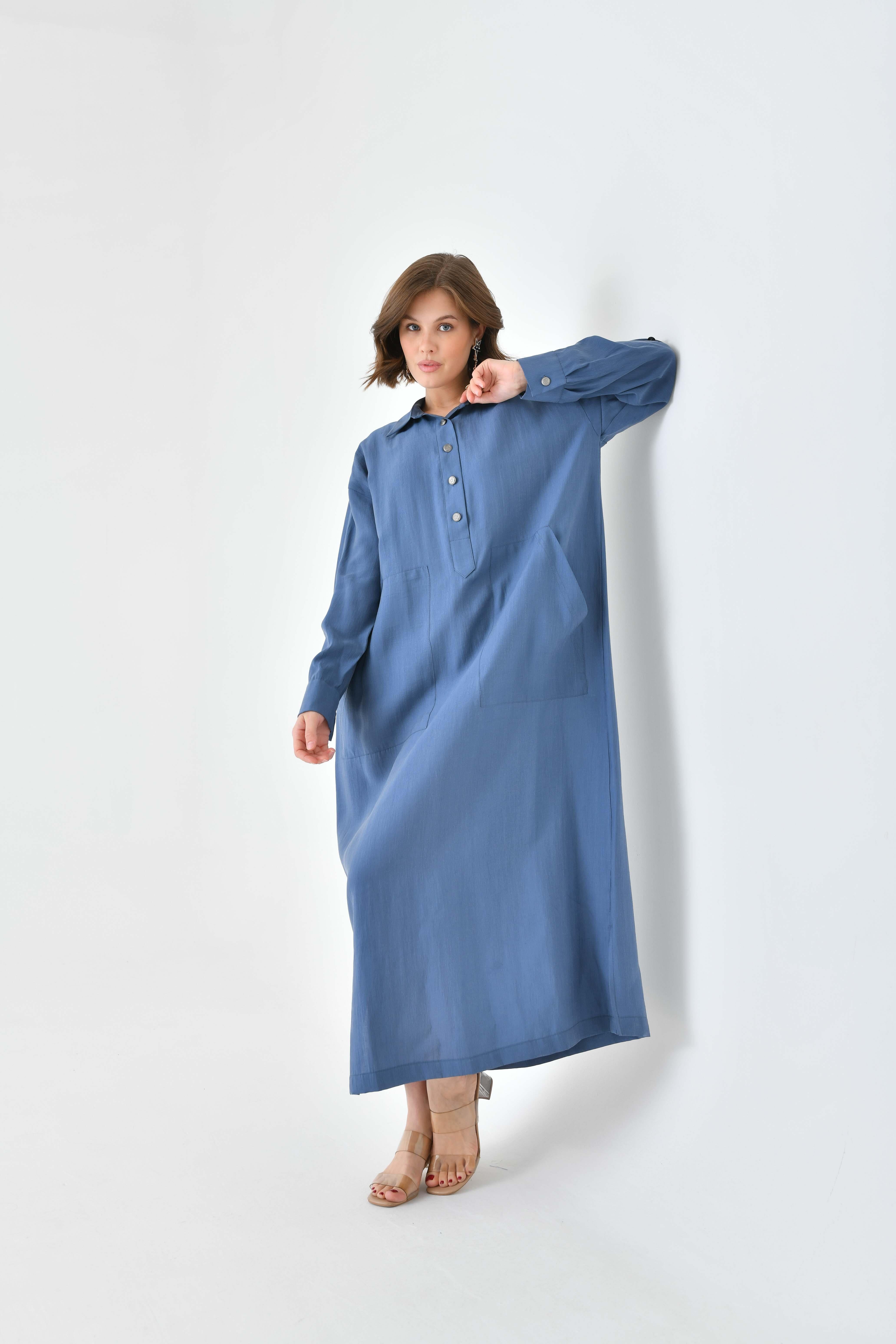 Ftz Women Kadın Modal Elbise İndigo 30718