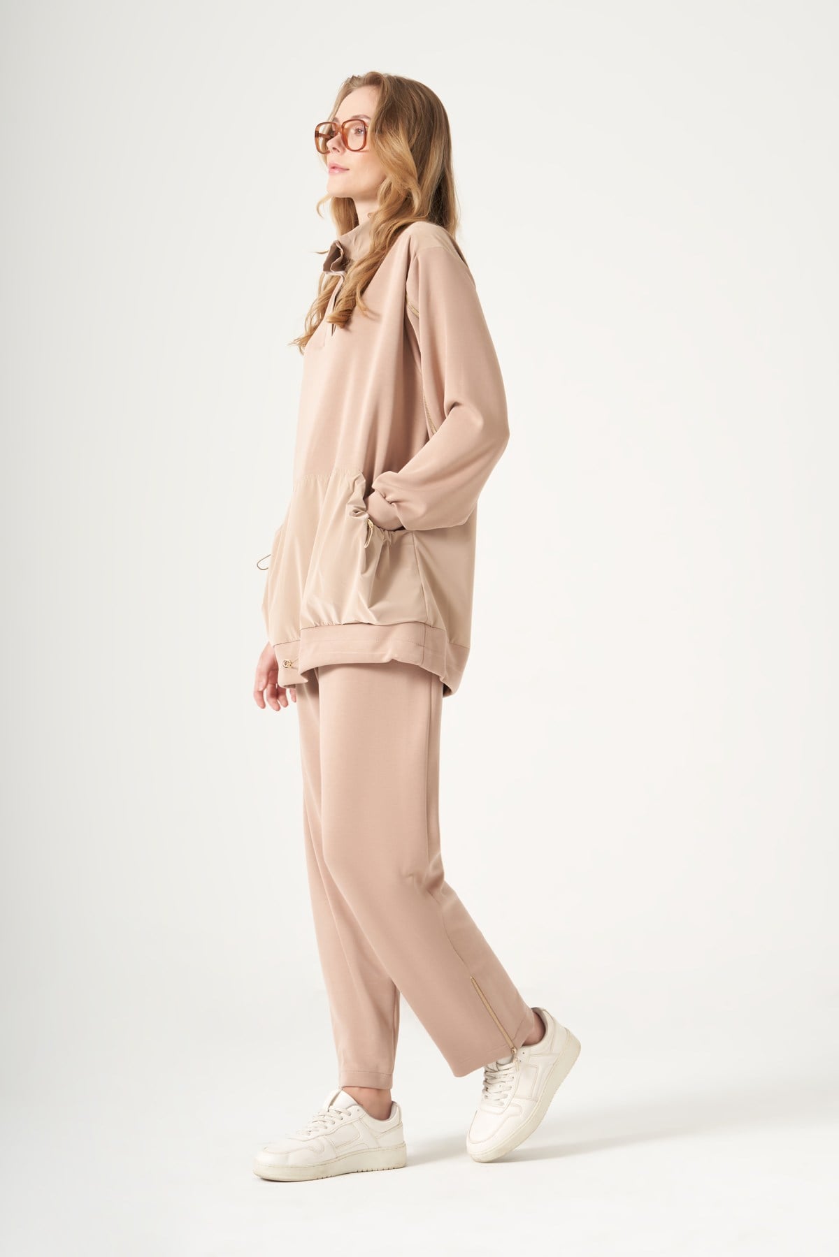 FTZ Women Kadın Modal Fermuar Detay Takım  Camel 31531