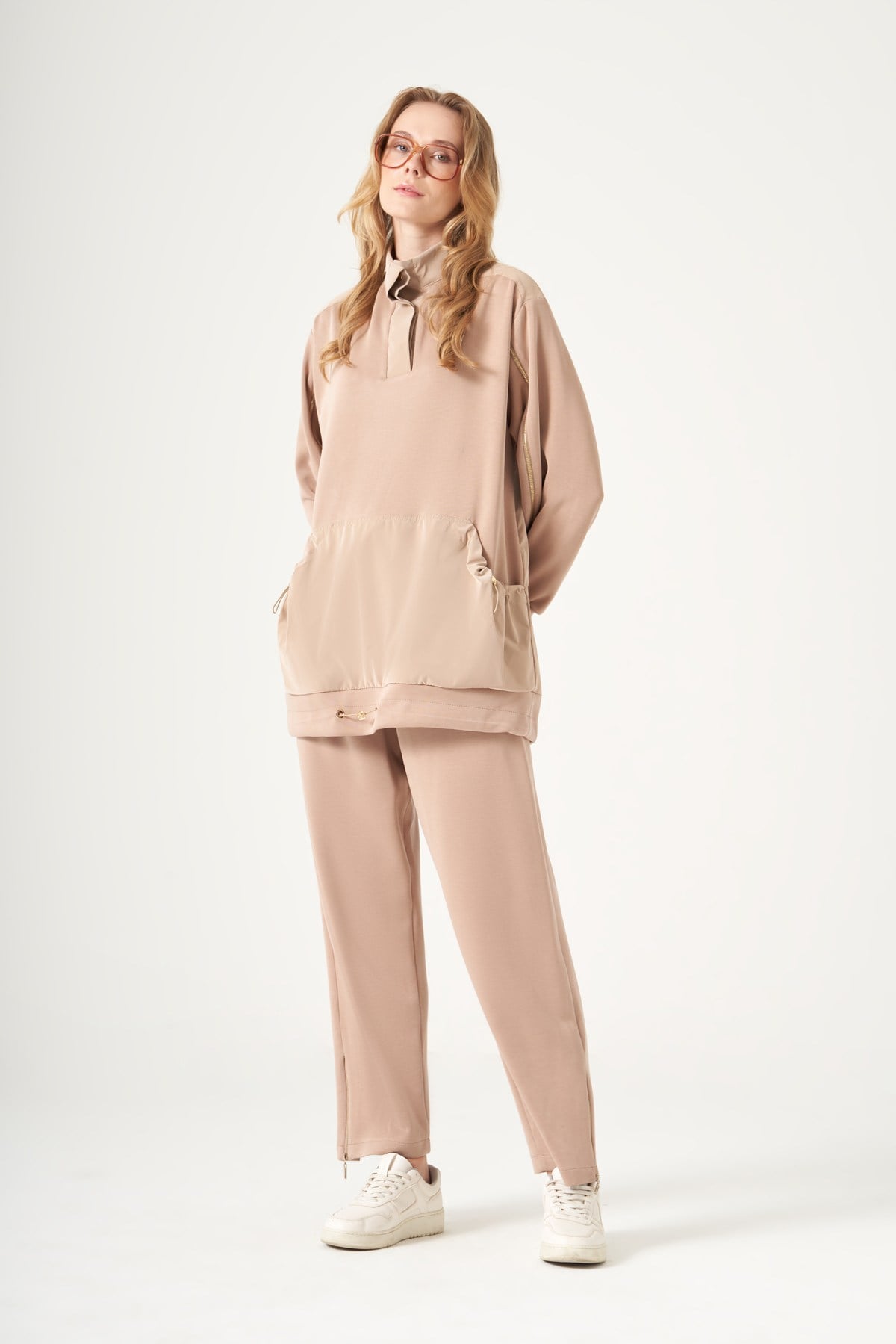 FTZ Women Kadın Modal Fermuar Detay Takım  Camel 31531
