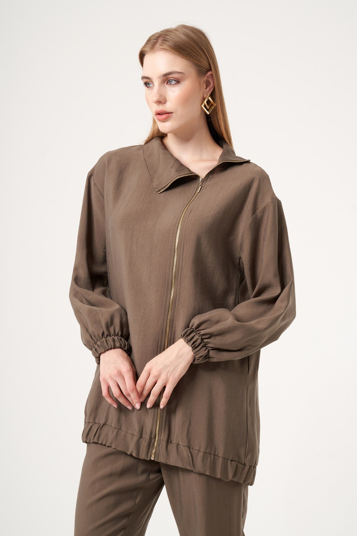 FTZ Women Kadın Modal Pantolonlu Takım  Nut 30716
